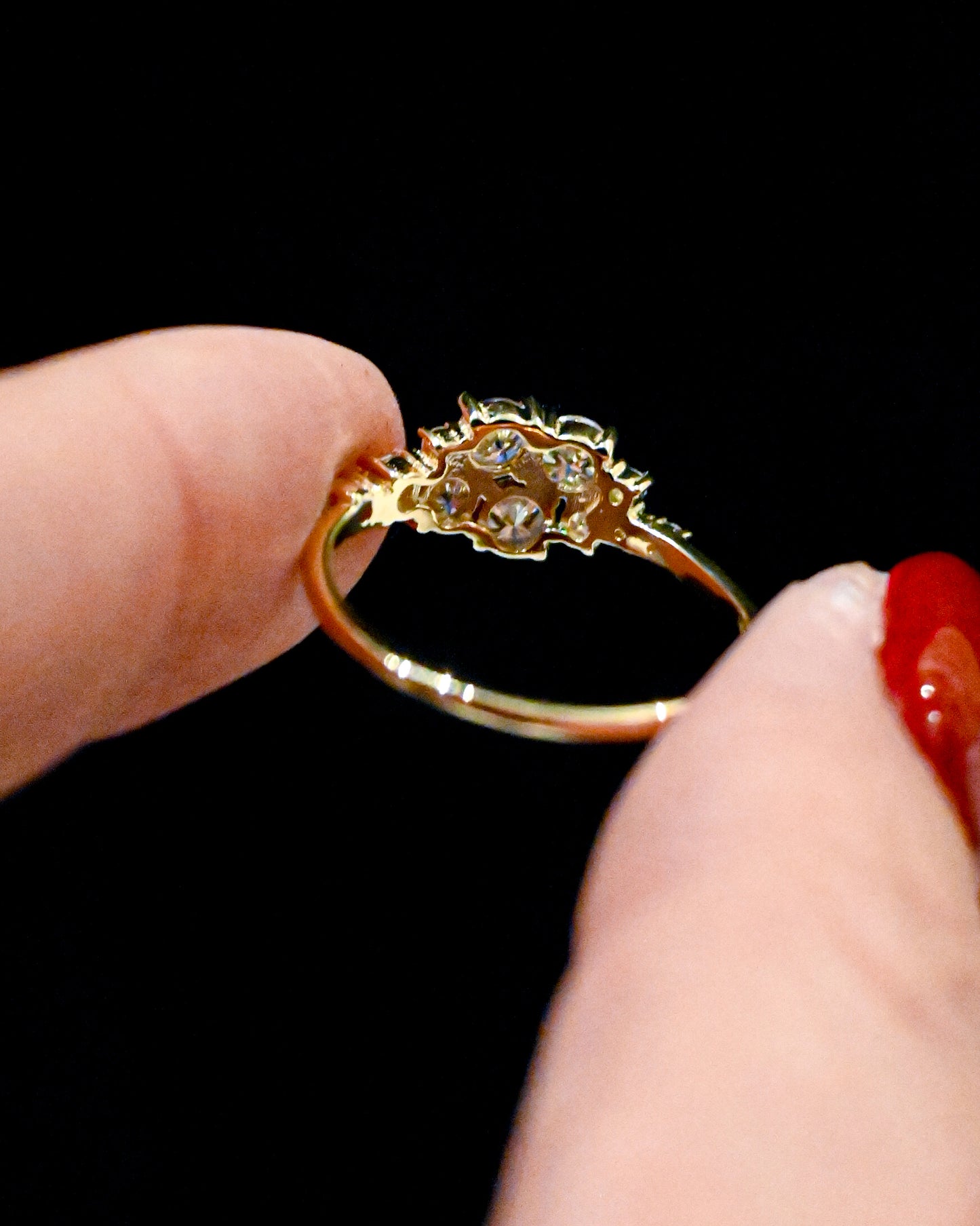 14K Solid Gold Moissanite Clustering Ring- 11号