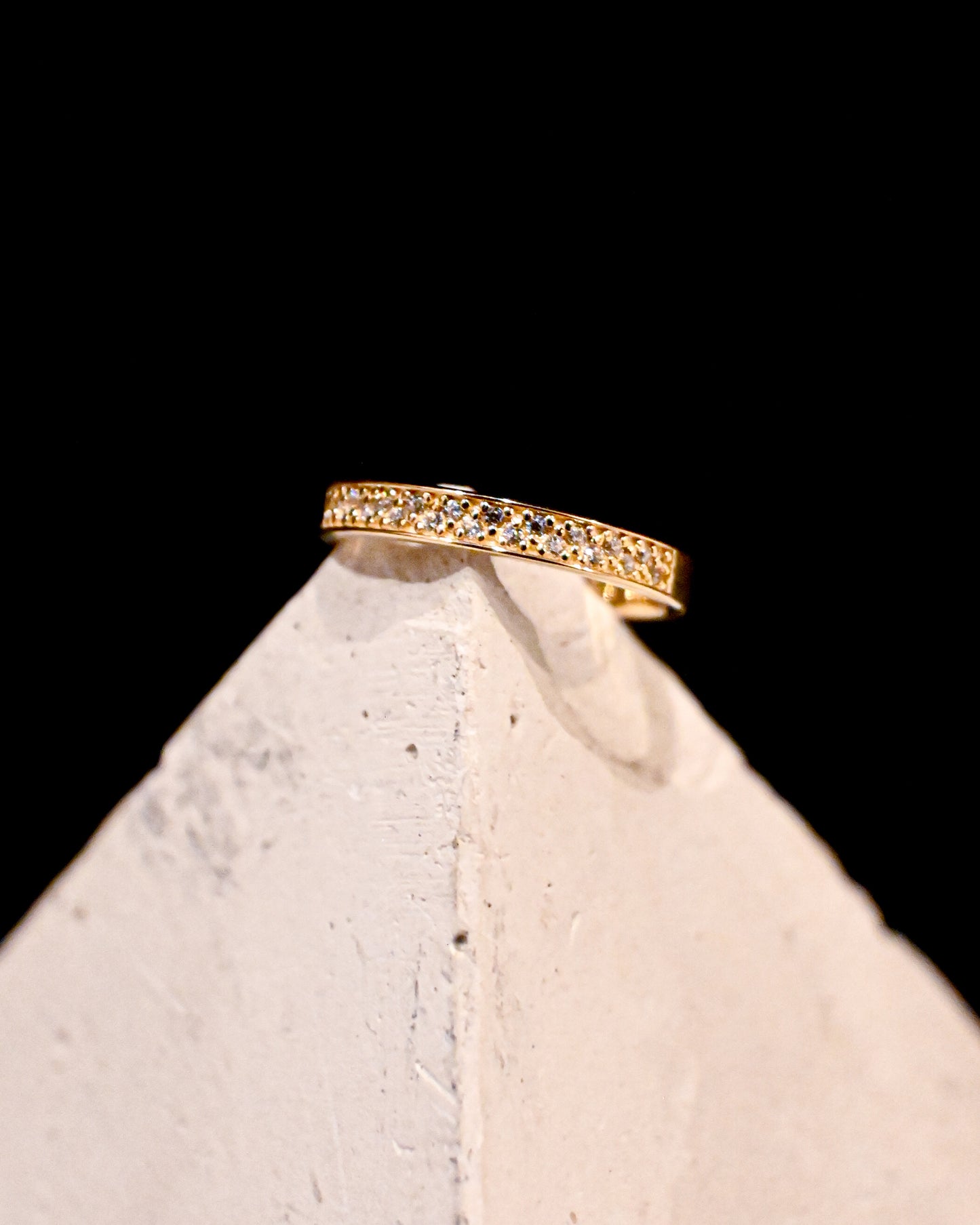 10K Solid Gold Eternity CZ Band Ring - 10号