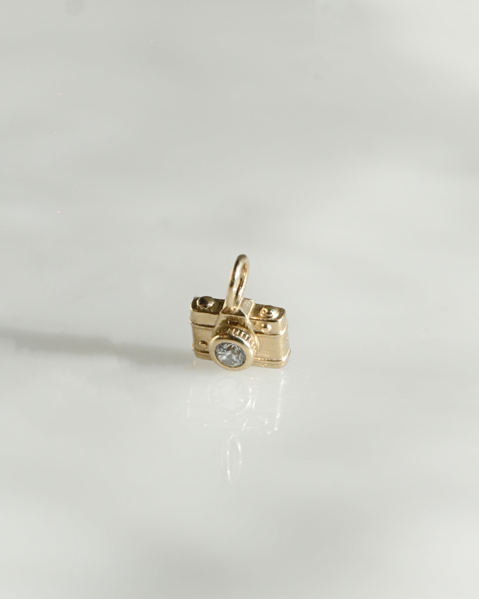 14K Charm - Camera w/CZ Diamond