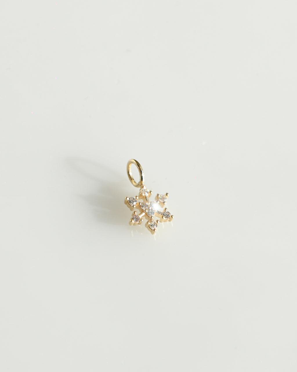 14K Charm - Snowflake w/ CZ Daiamond