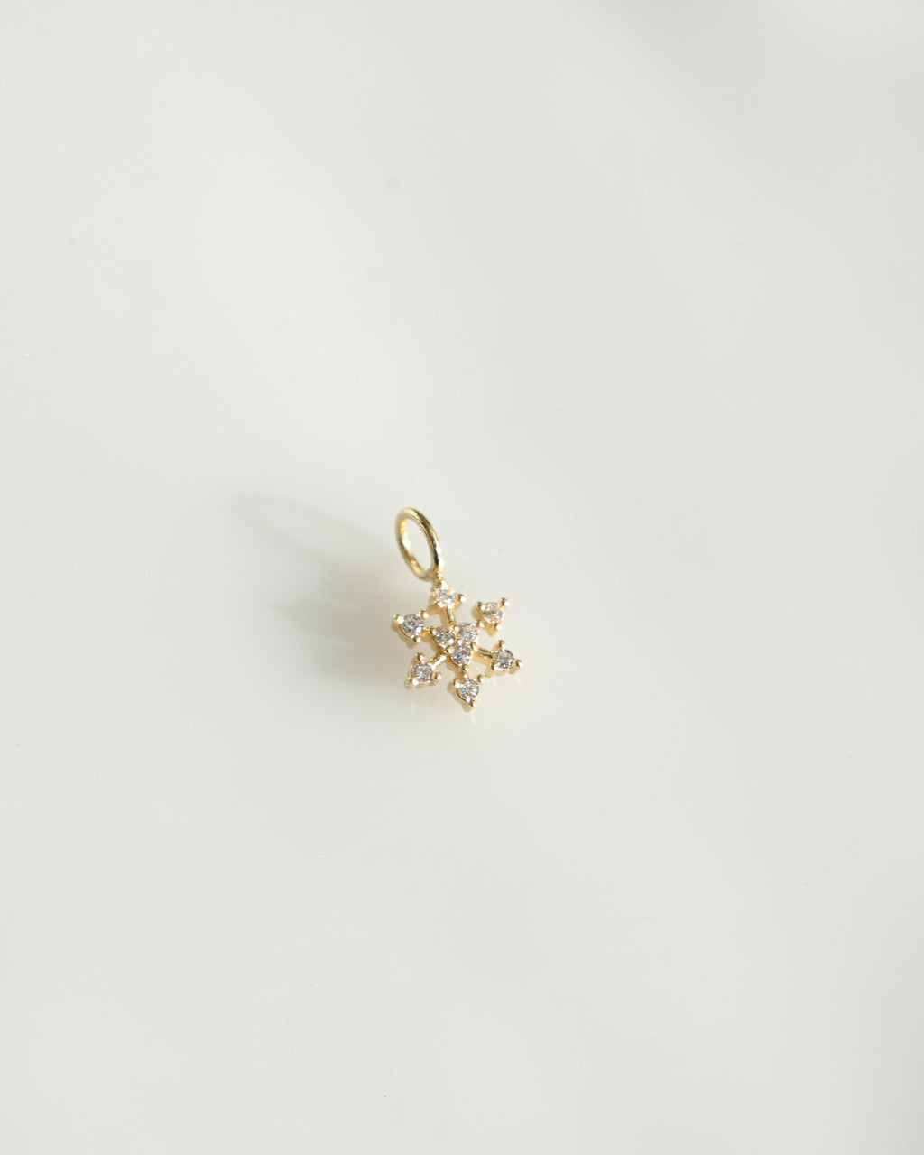 14K Charm - Snowflake w/ CZ Daiamond