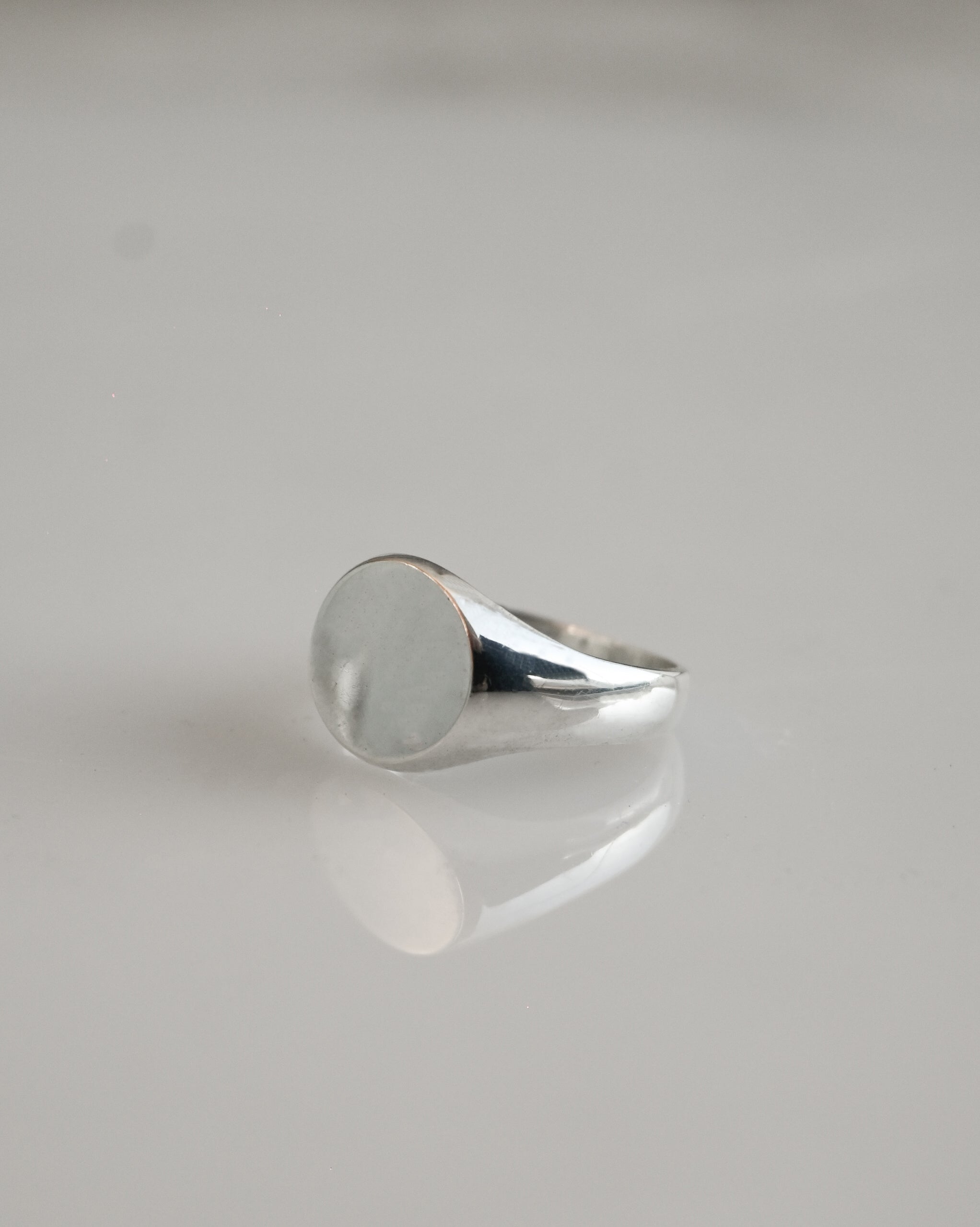Signet Silver Ring - Round (11.5号)