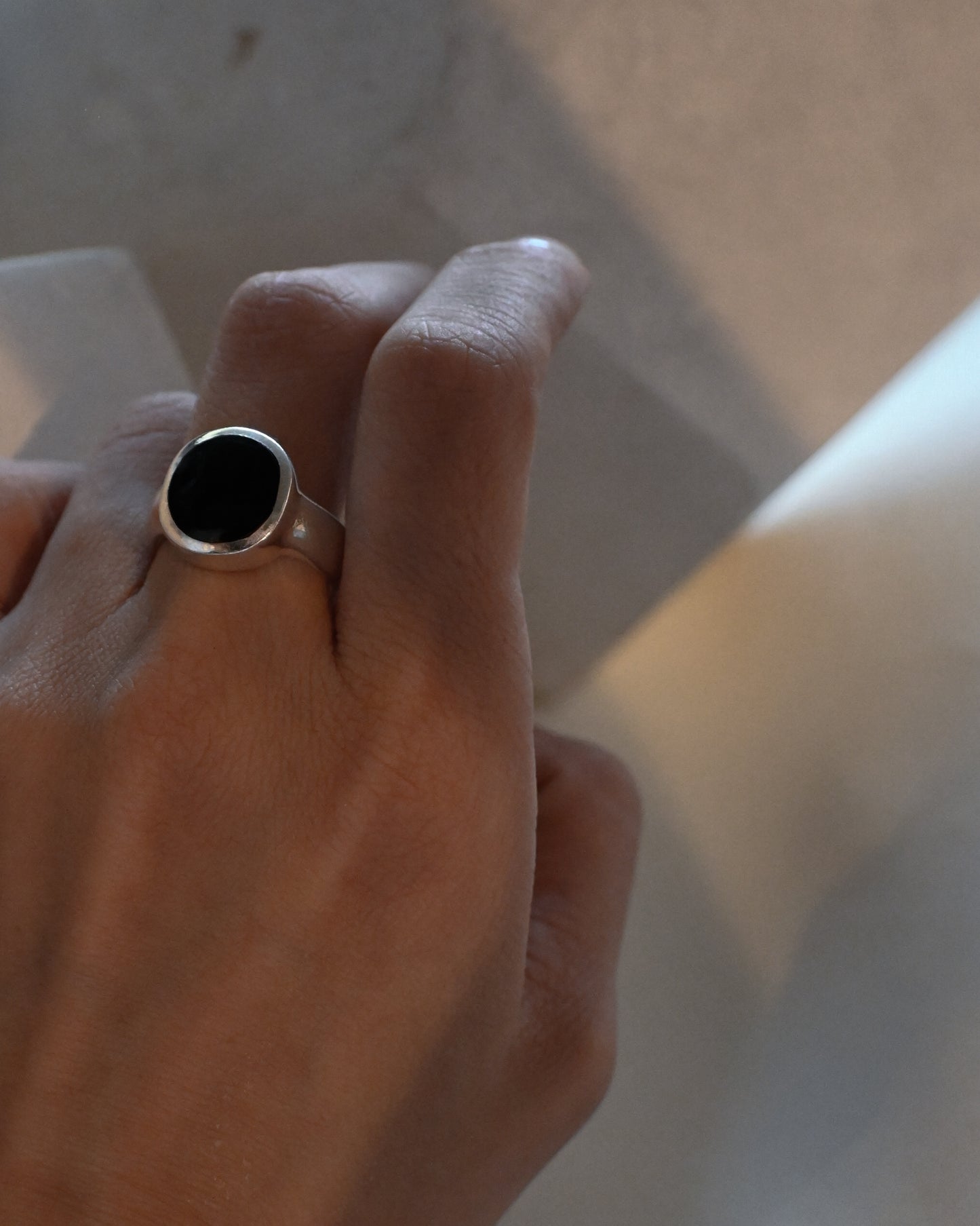 Onyx Silver Ring - 14号