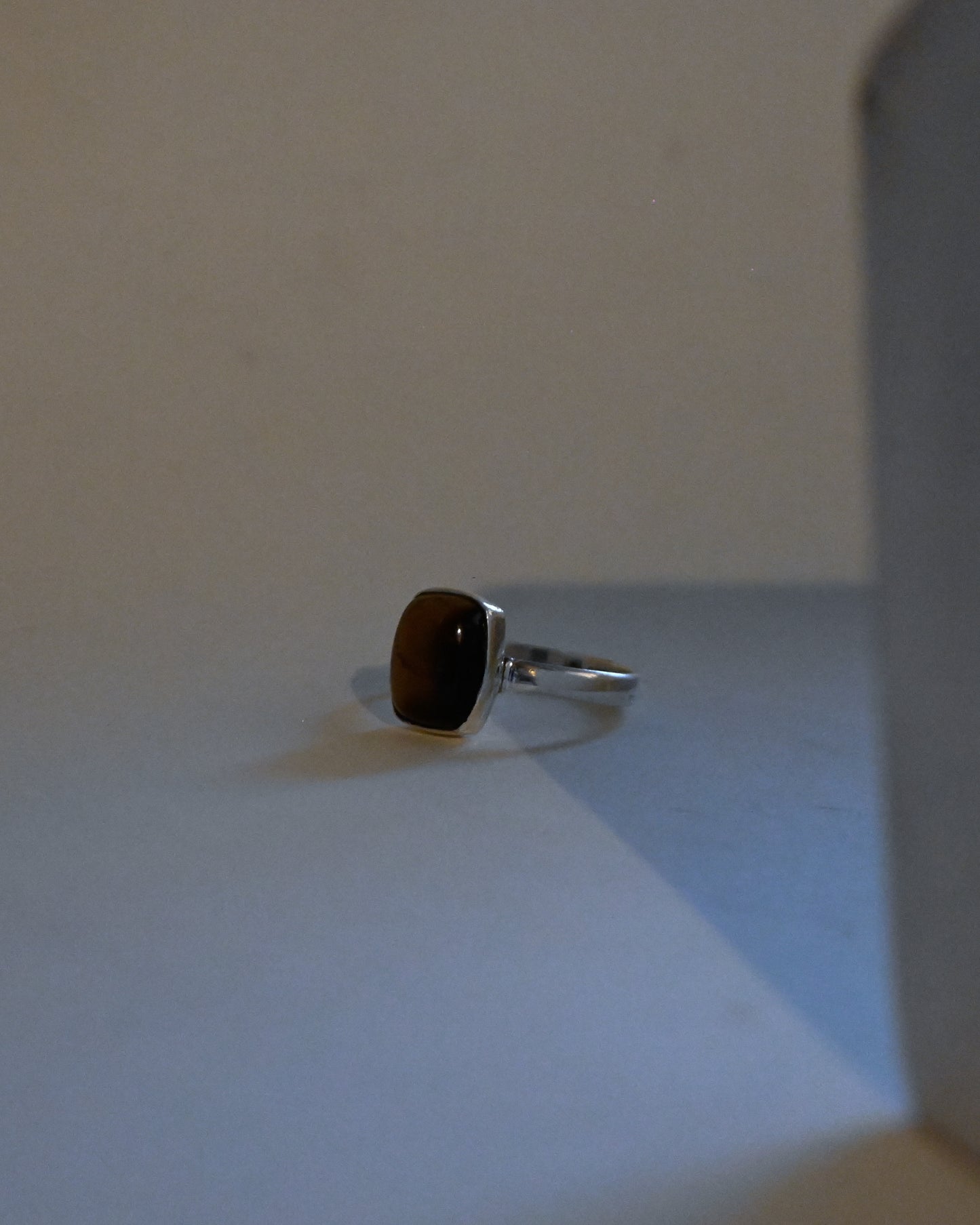 Tiger Eye Silver Ring - 9号