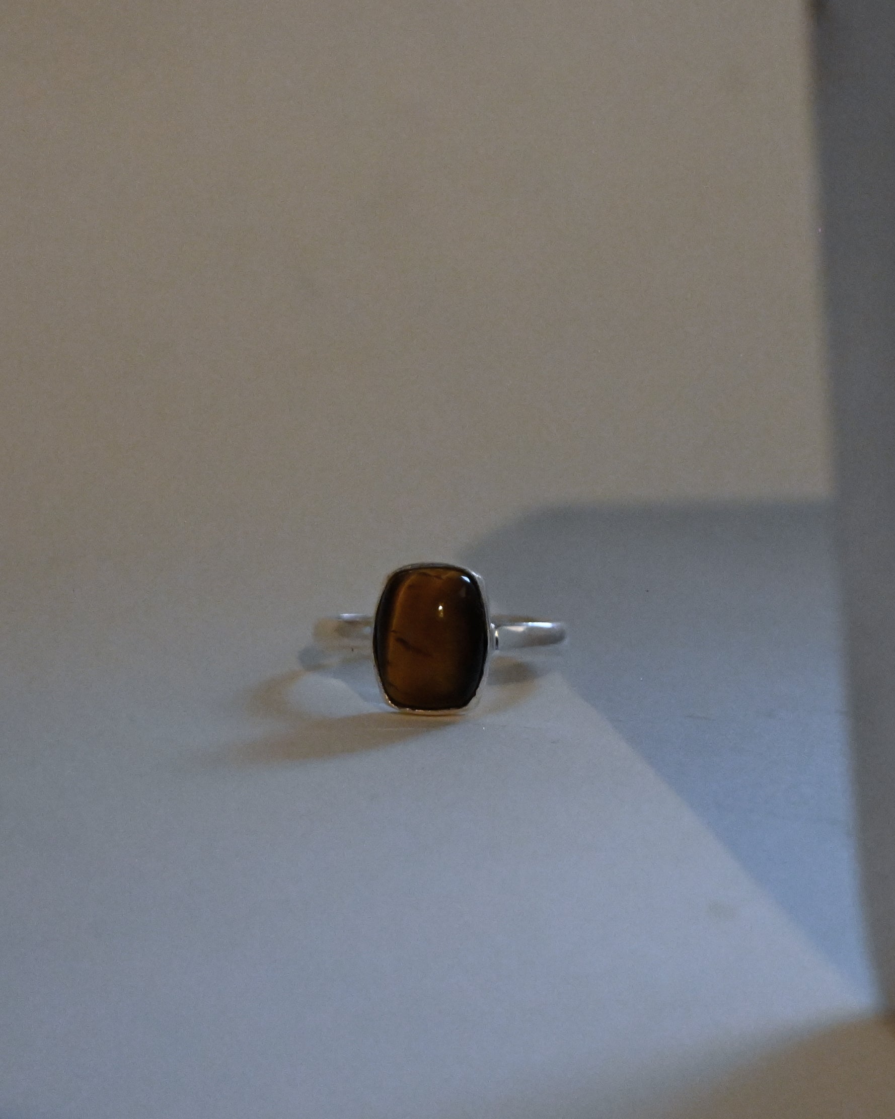 Tiger Eye Silver Ring - 9号
