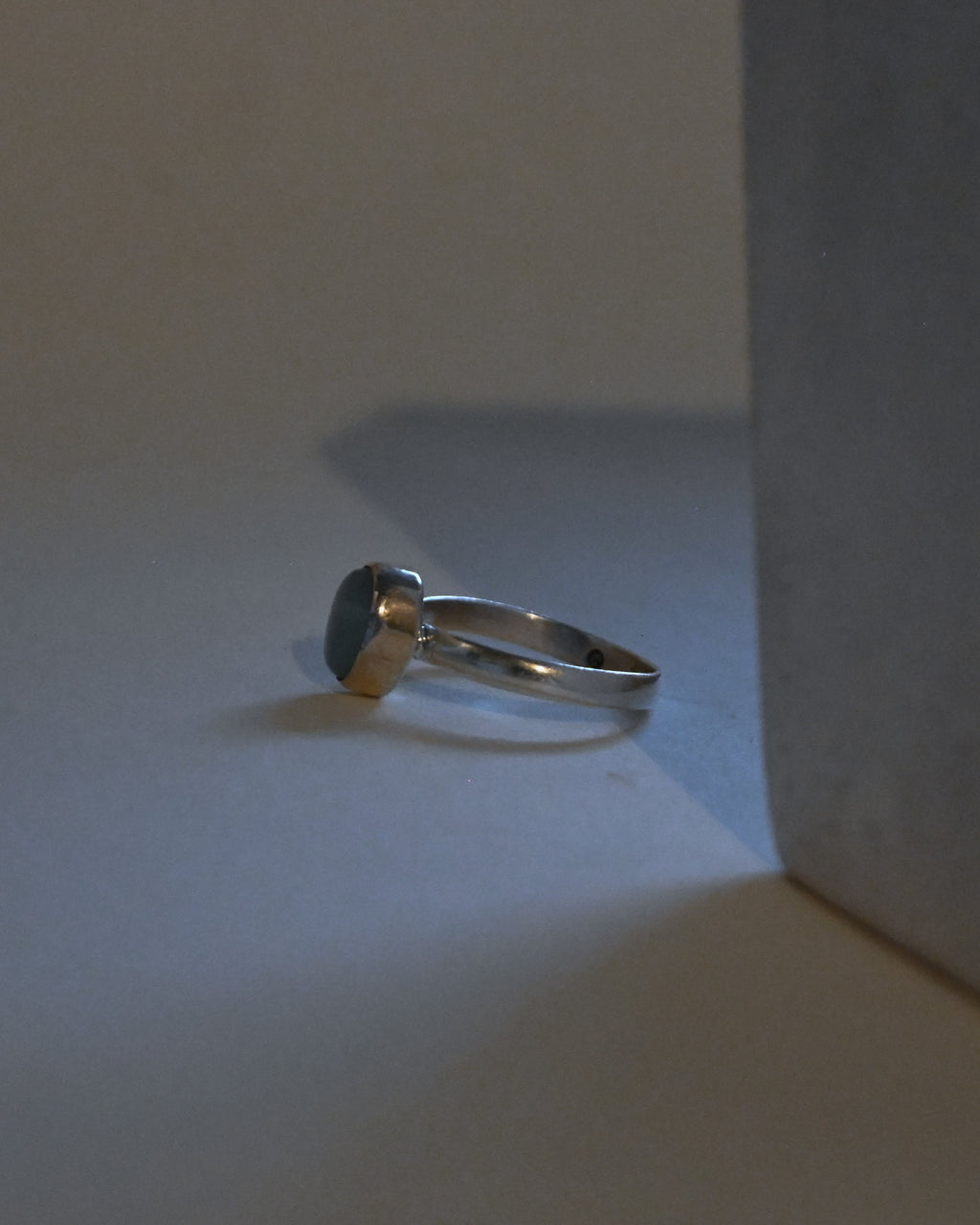Moon Stone Silver Ring - 9号