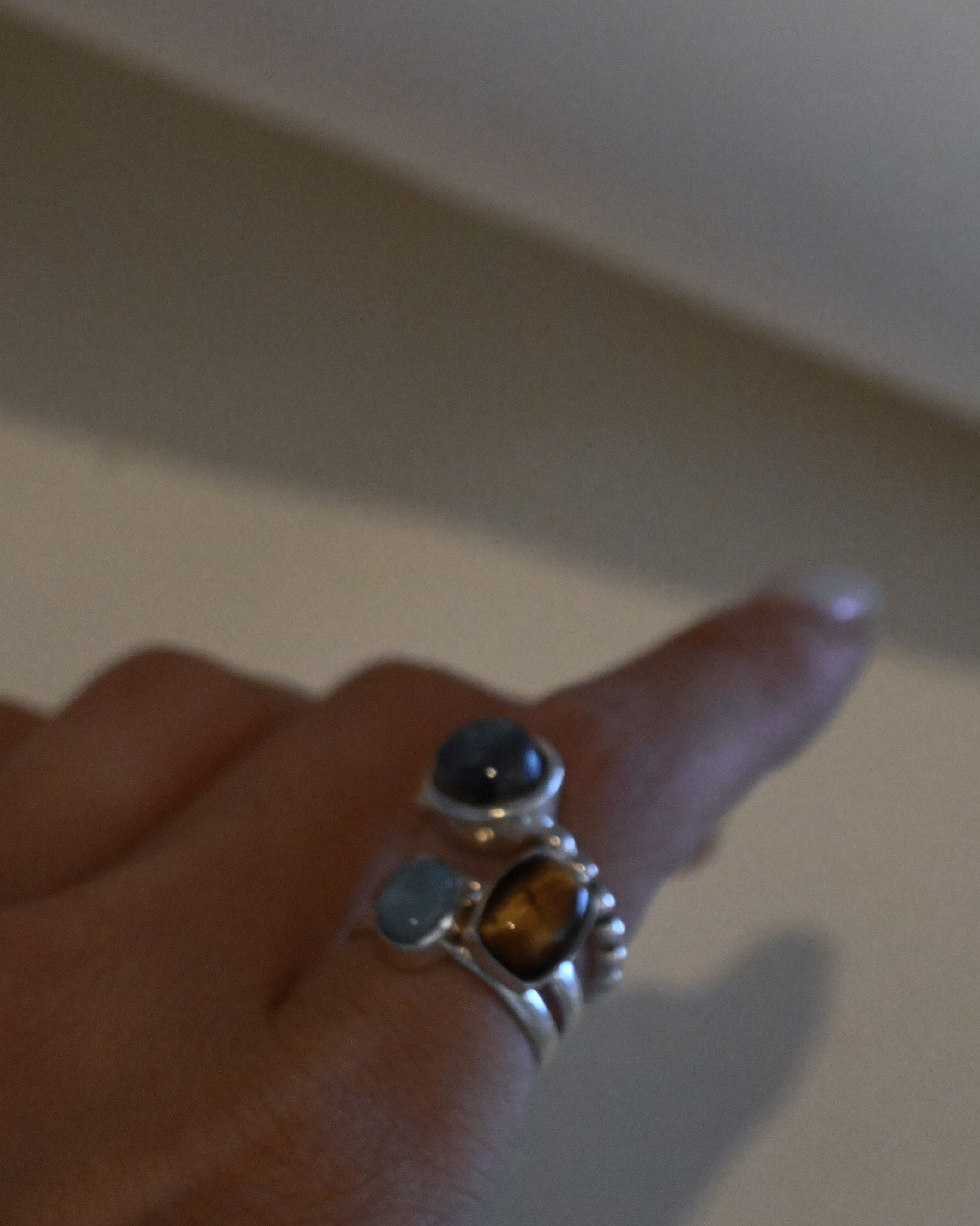 Moon Stone Silver Ring - 13号