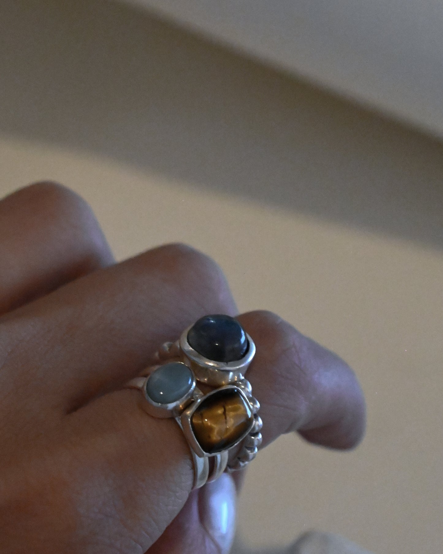 Tiger Eye Silver Ring - 9号