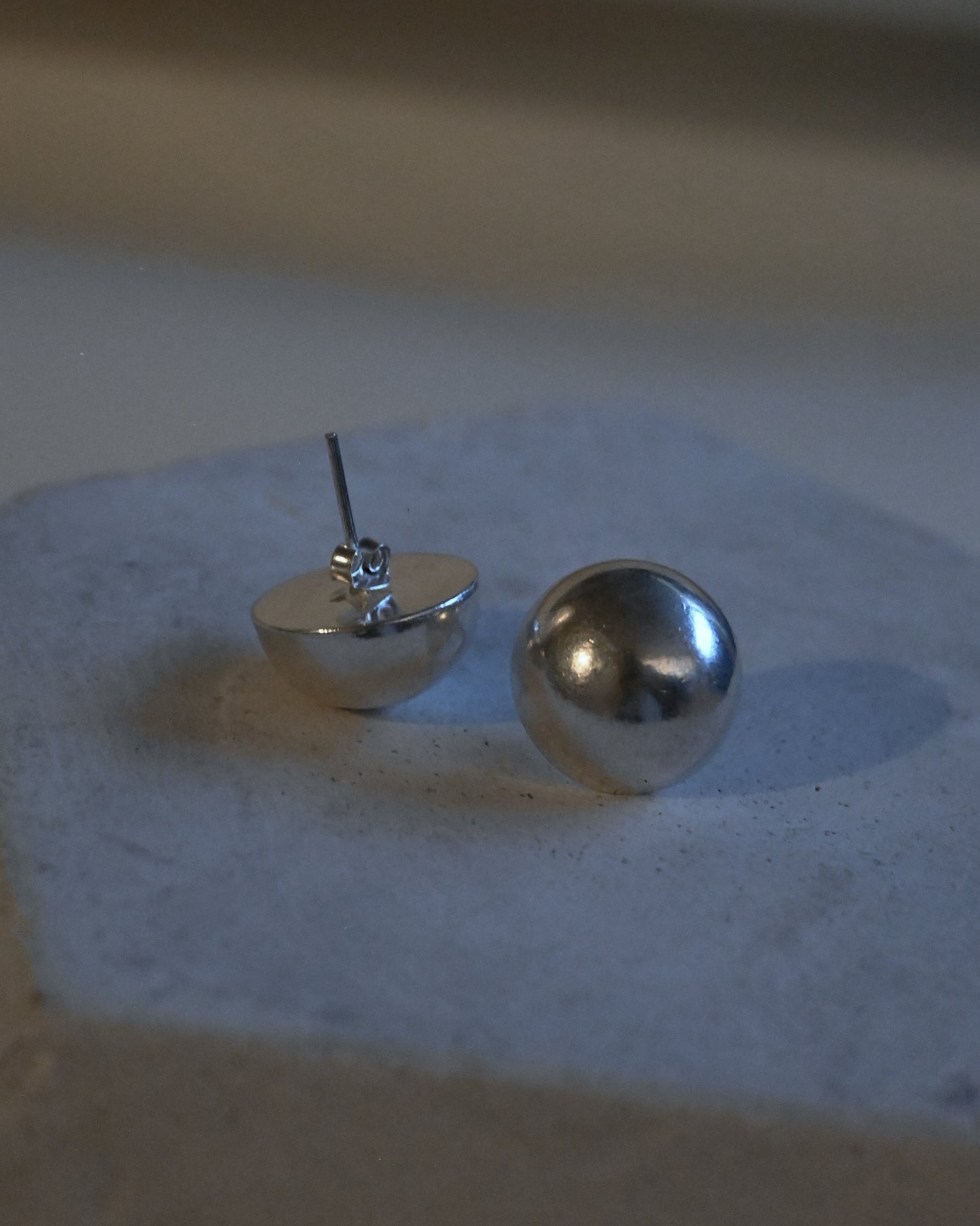 Silver Ball Earring