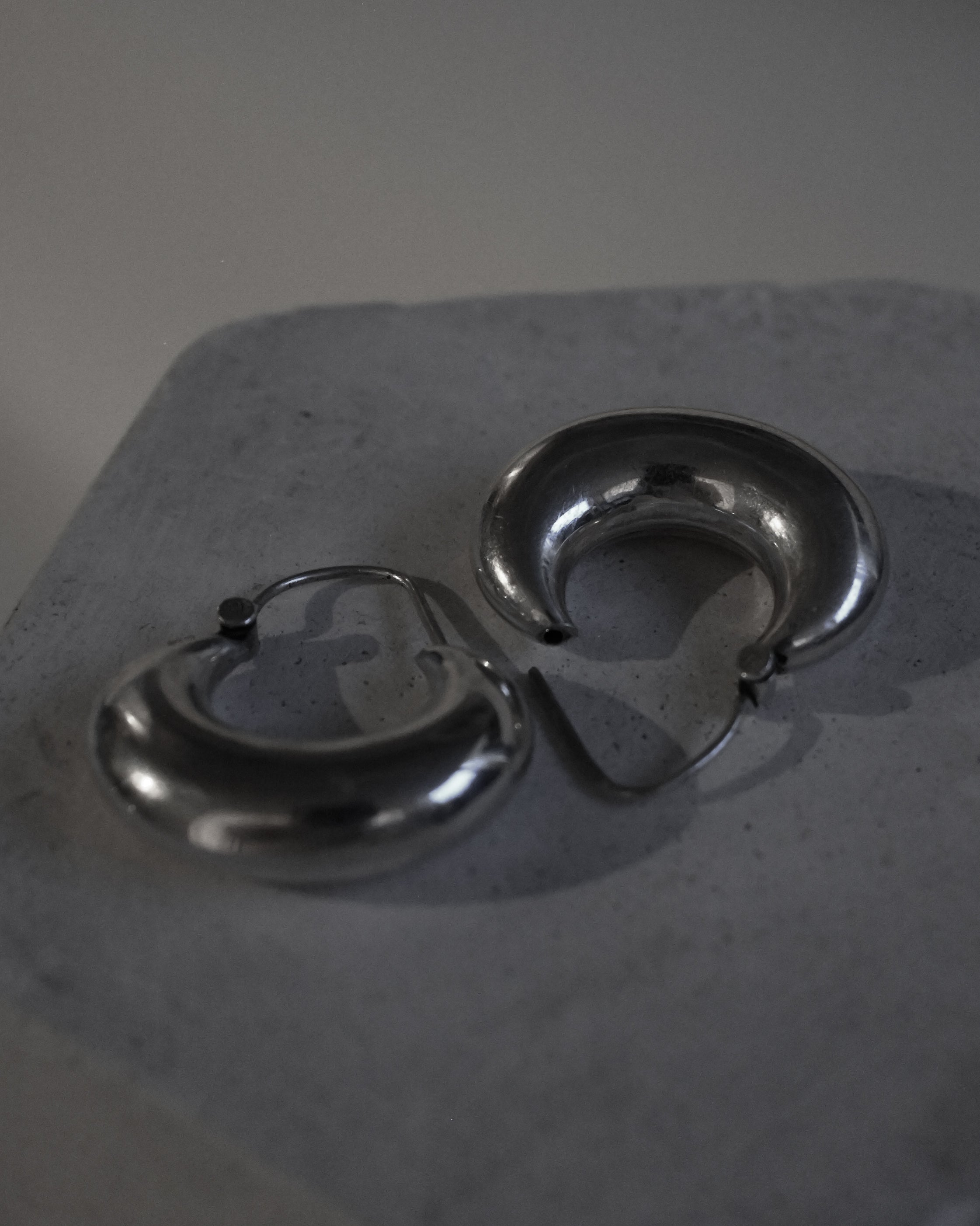 Chunky Silver Hoops - M