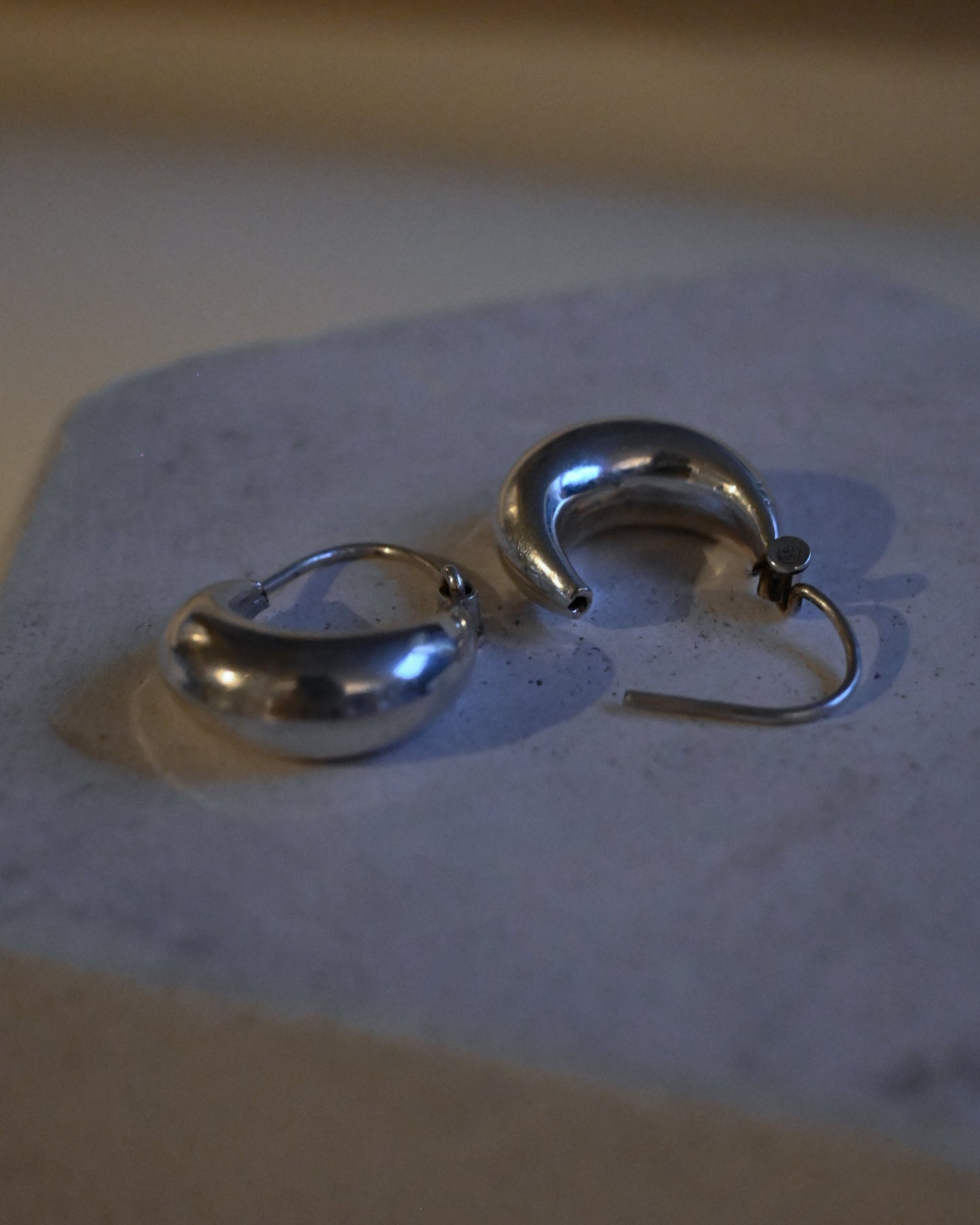 Chunky Silver Hoops - S