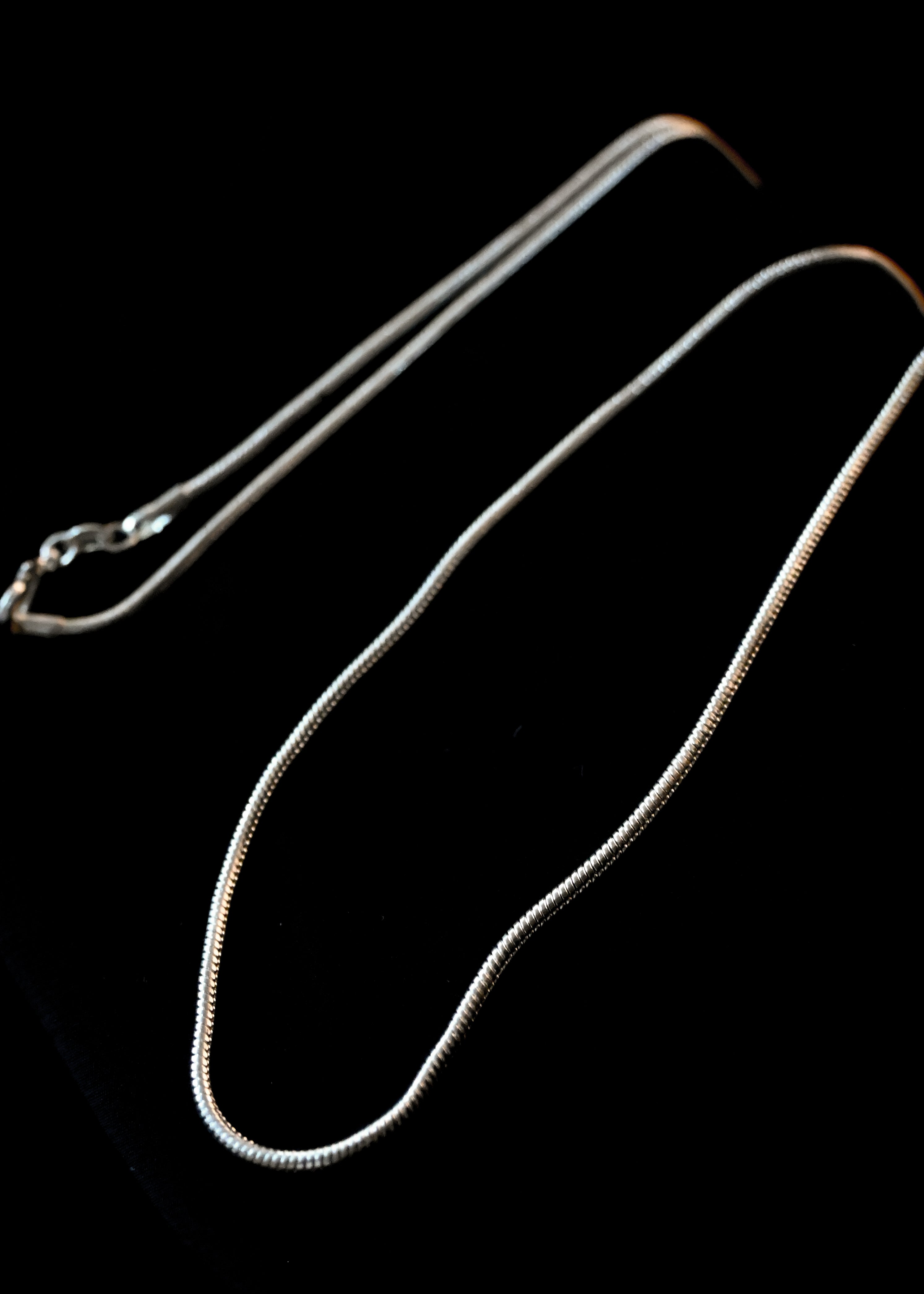 Silver Snake Chain Necklace - 62cm