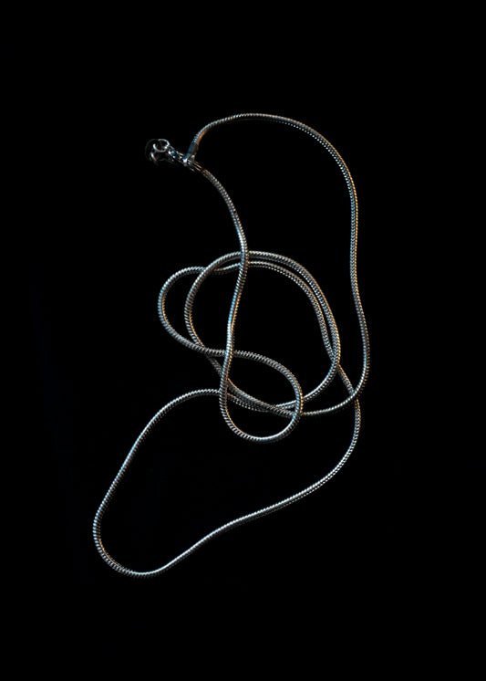 Silver Snake Chain Necklace - 62cm