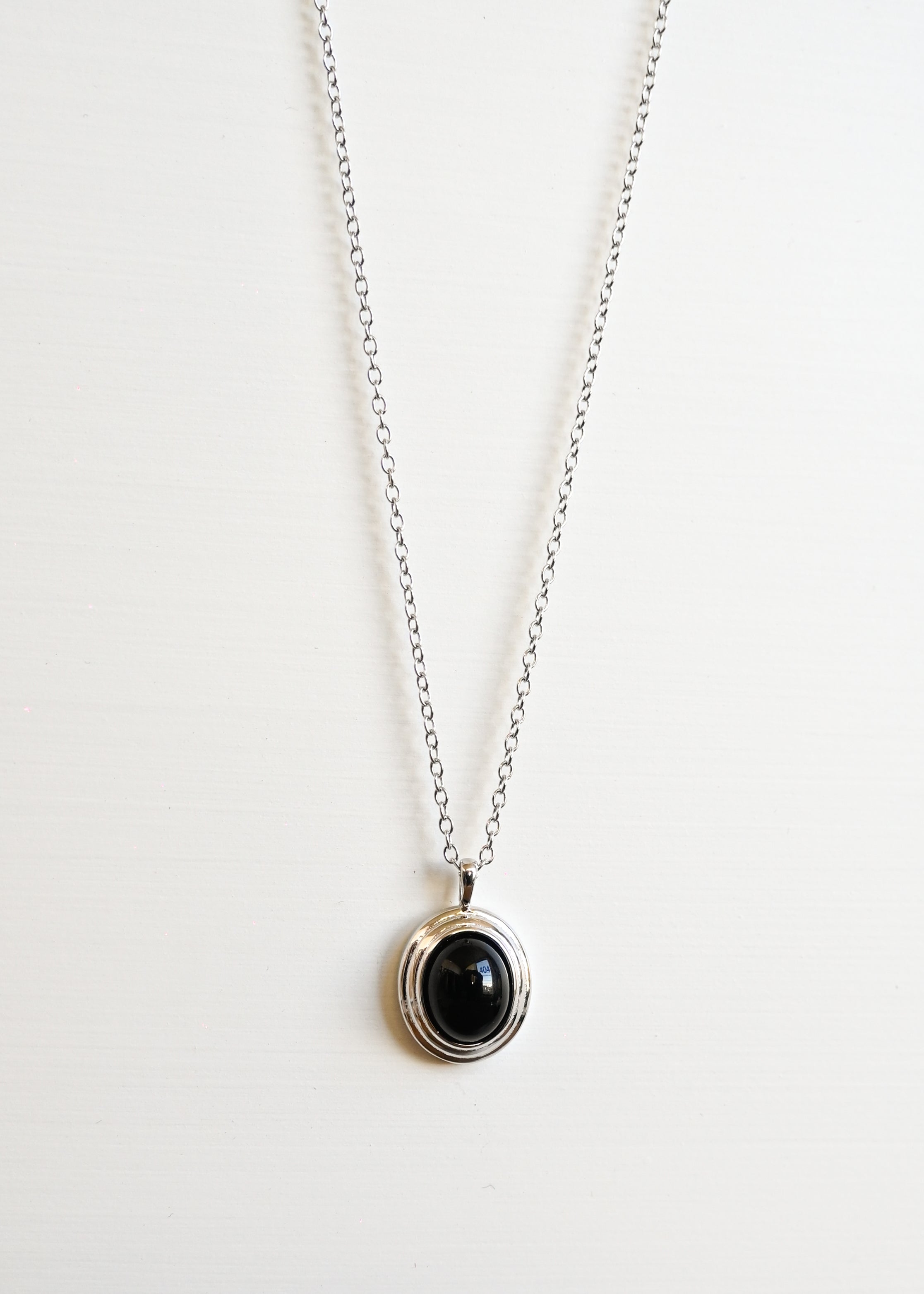 Black Agate Oval Pendant