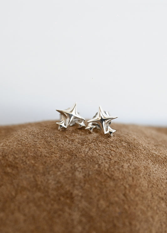 Star Studs Earrings - Silver