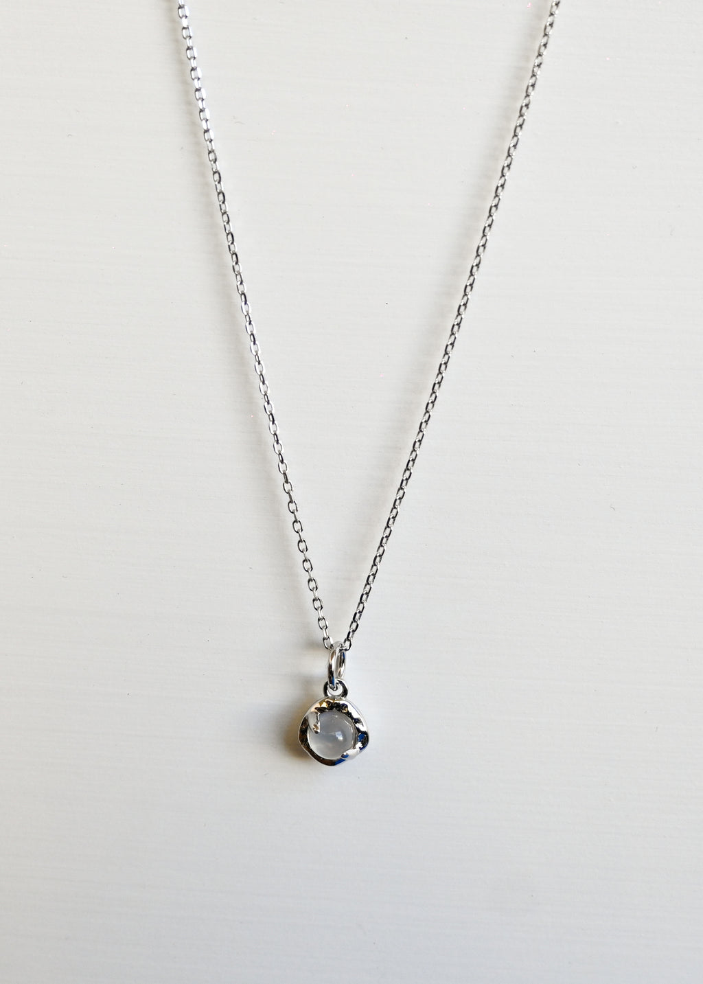 Round White Agate Pendant