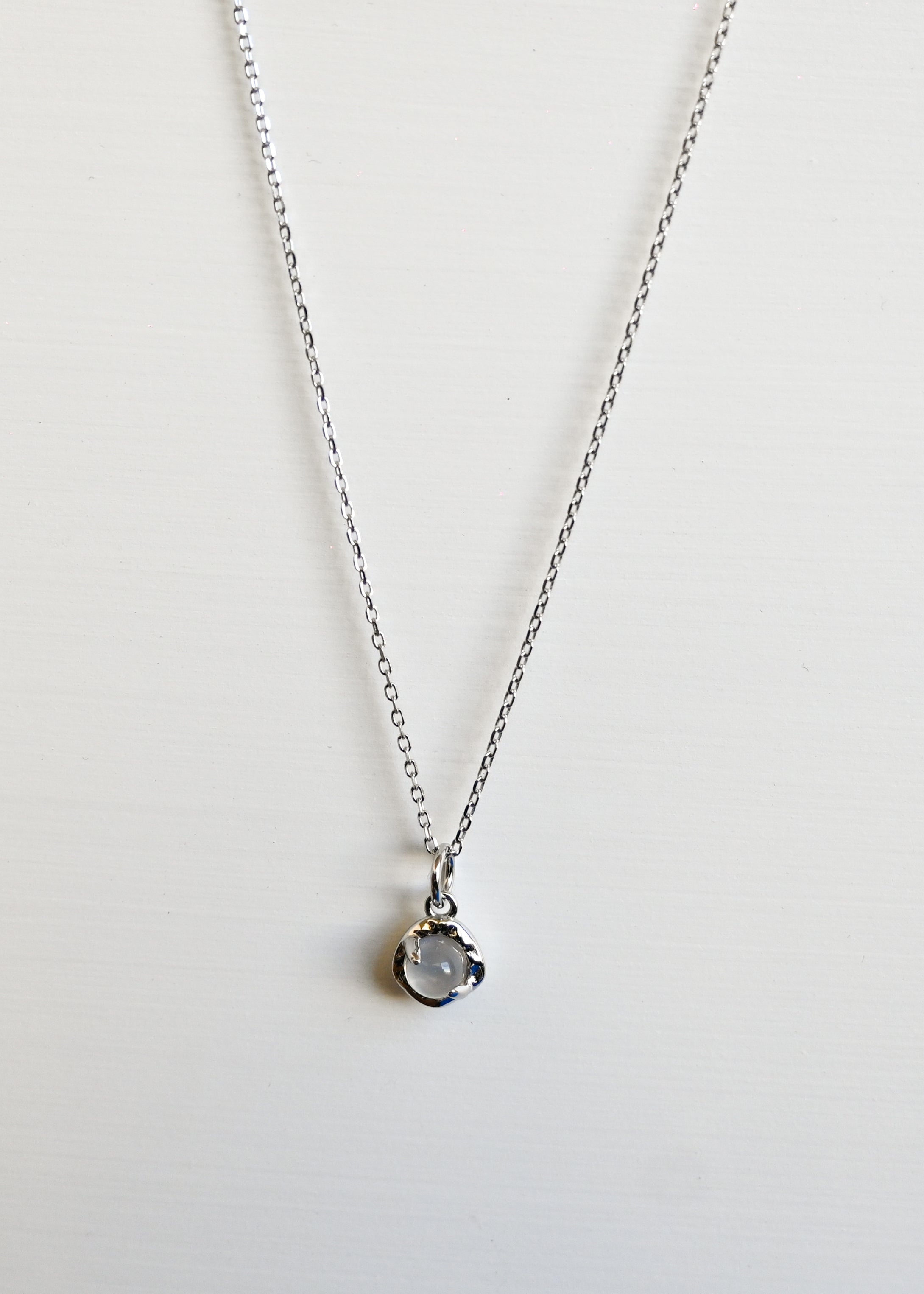Round White Agate Pendant