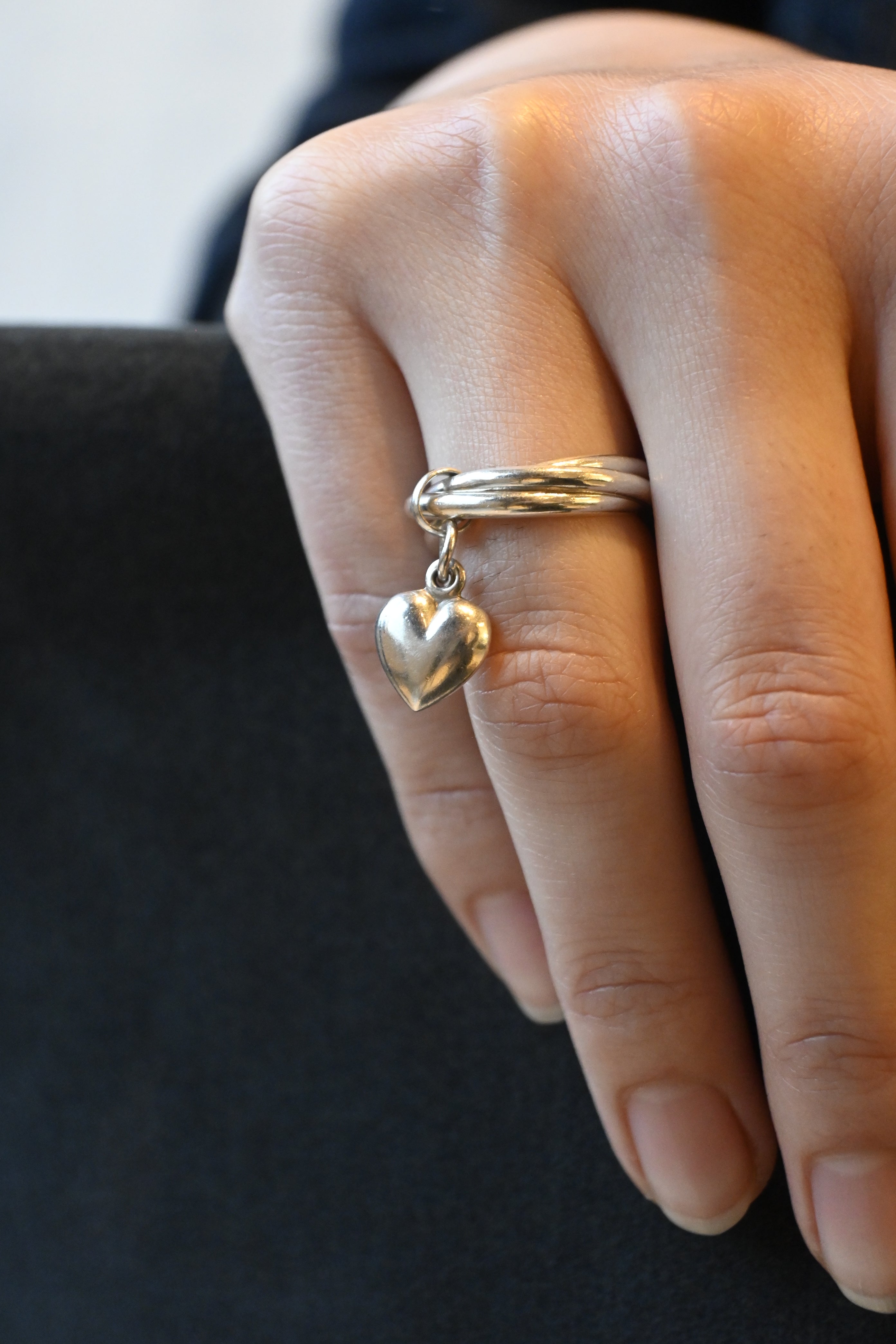 Silver Trinity Heart Ring