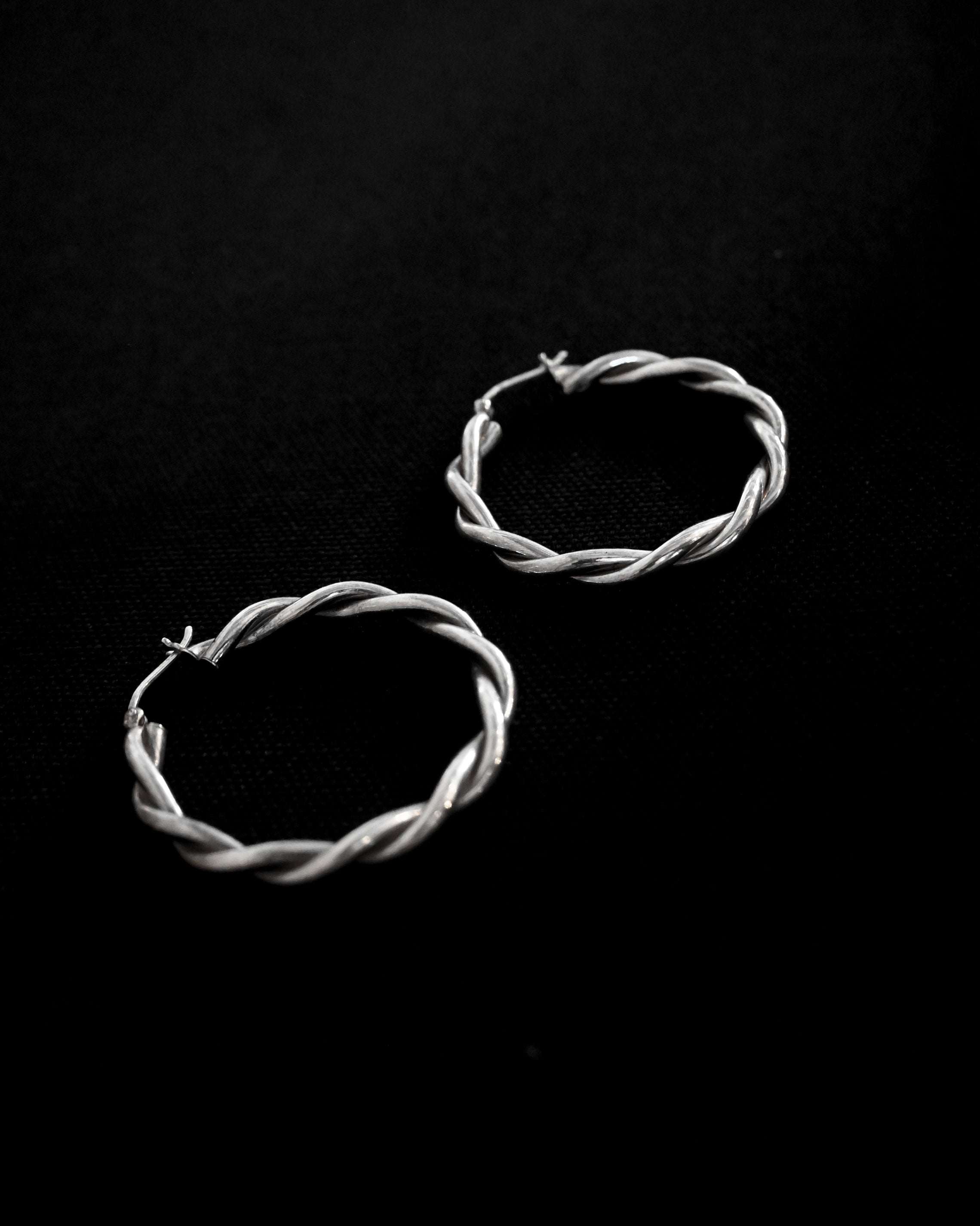 Twisted Silver Hoops-Large