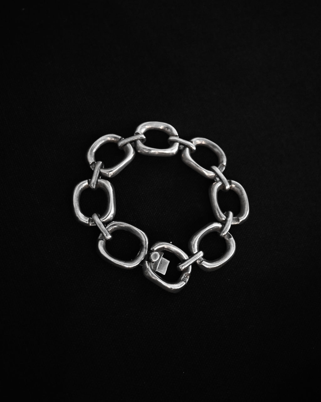 Chunky Square Chain Silver Bracelet