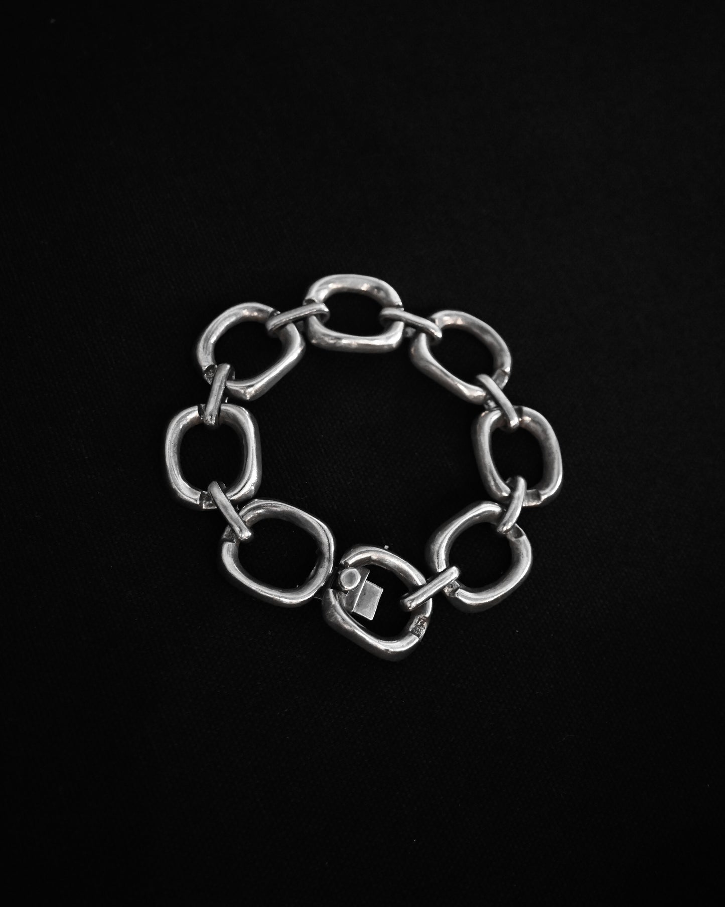 Chunky Square Chain Silver Bracelet
