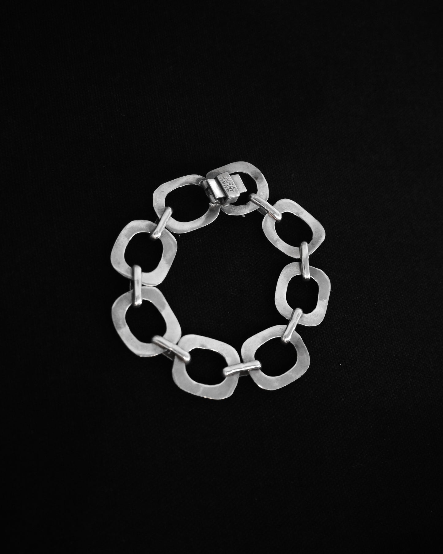 Chunky Square Chain Silver Bracelet
