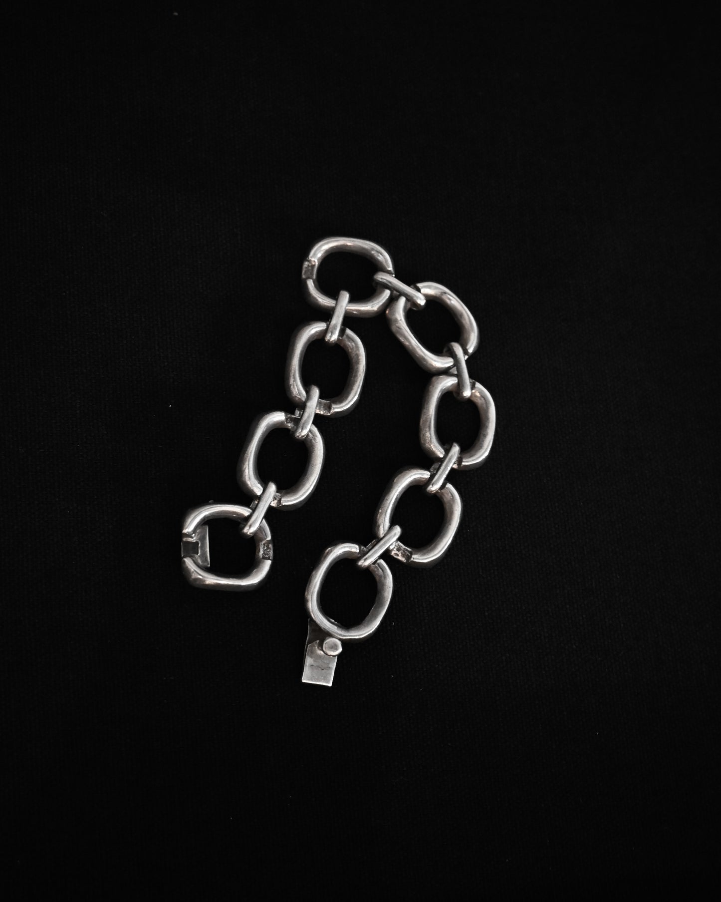 Chunky Square Chain Silver Bracelet