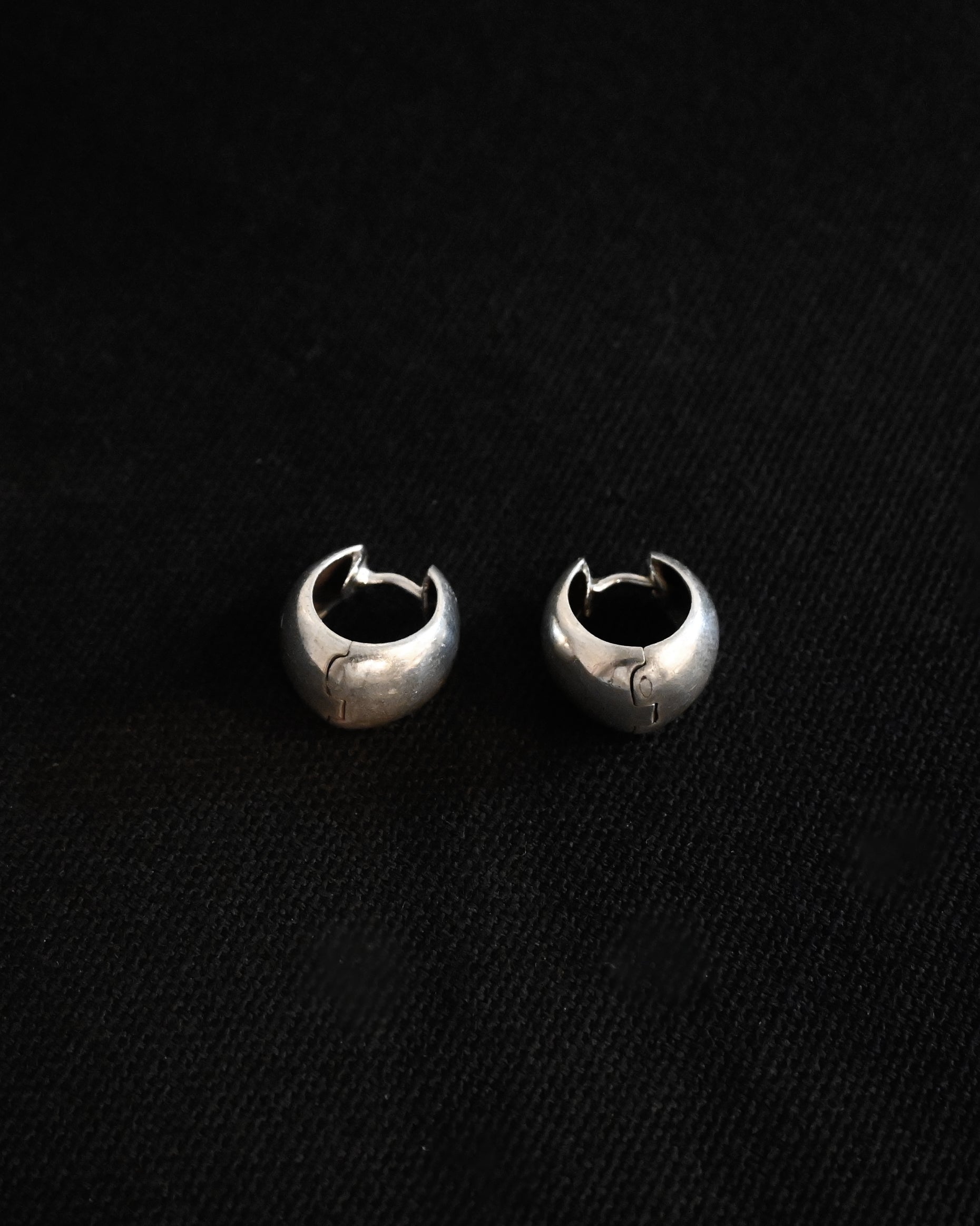 Chunky Drop Silver Hoops