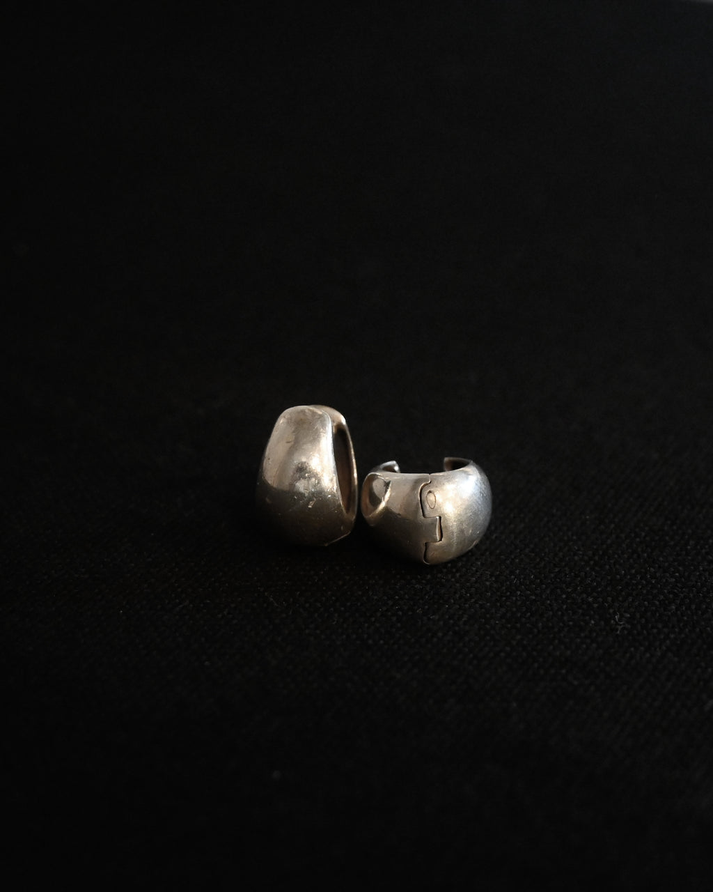 Chunky Drop Silver Hoops