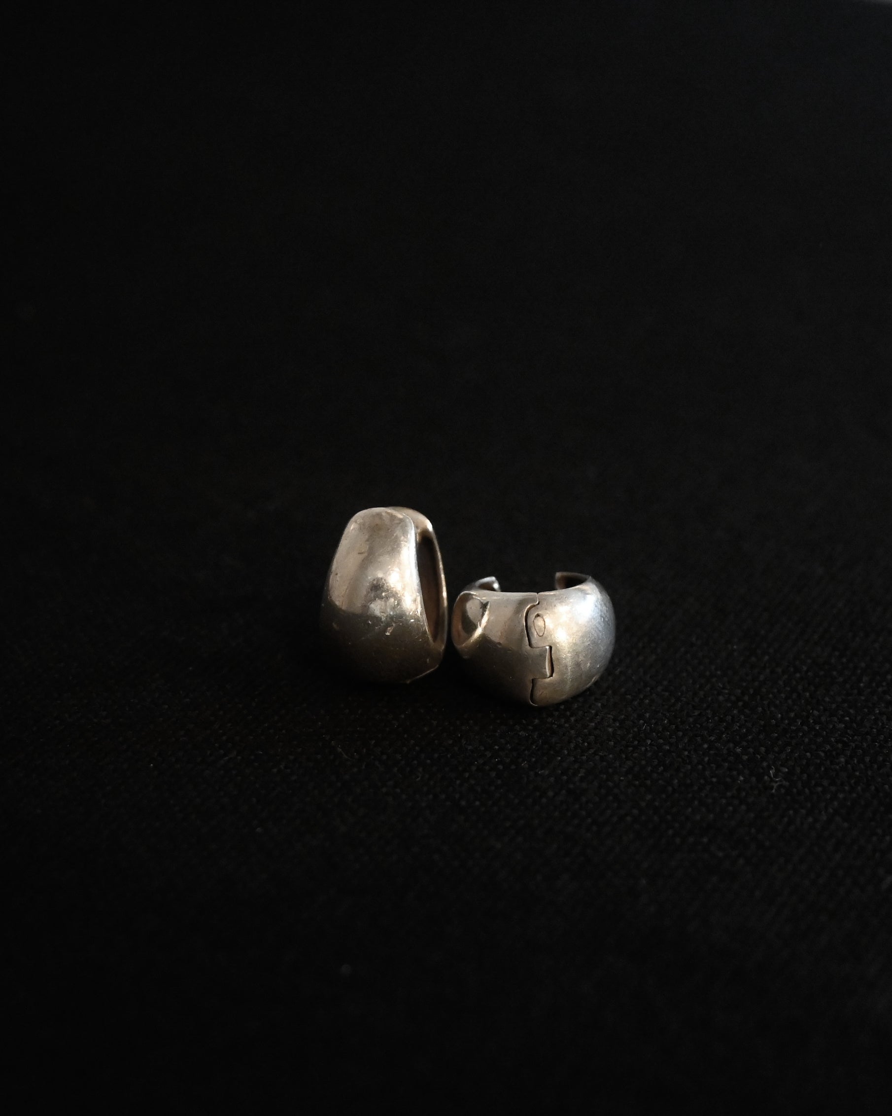 Chunky Drop Silver Hoops
