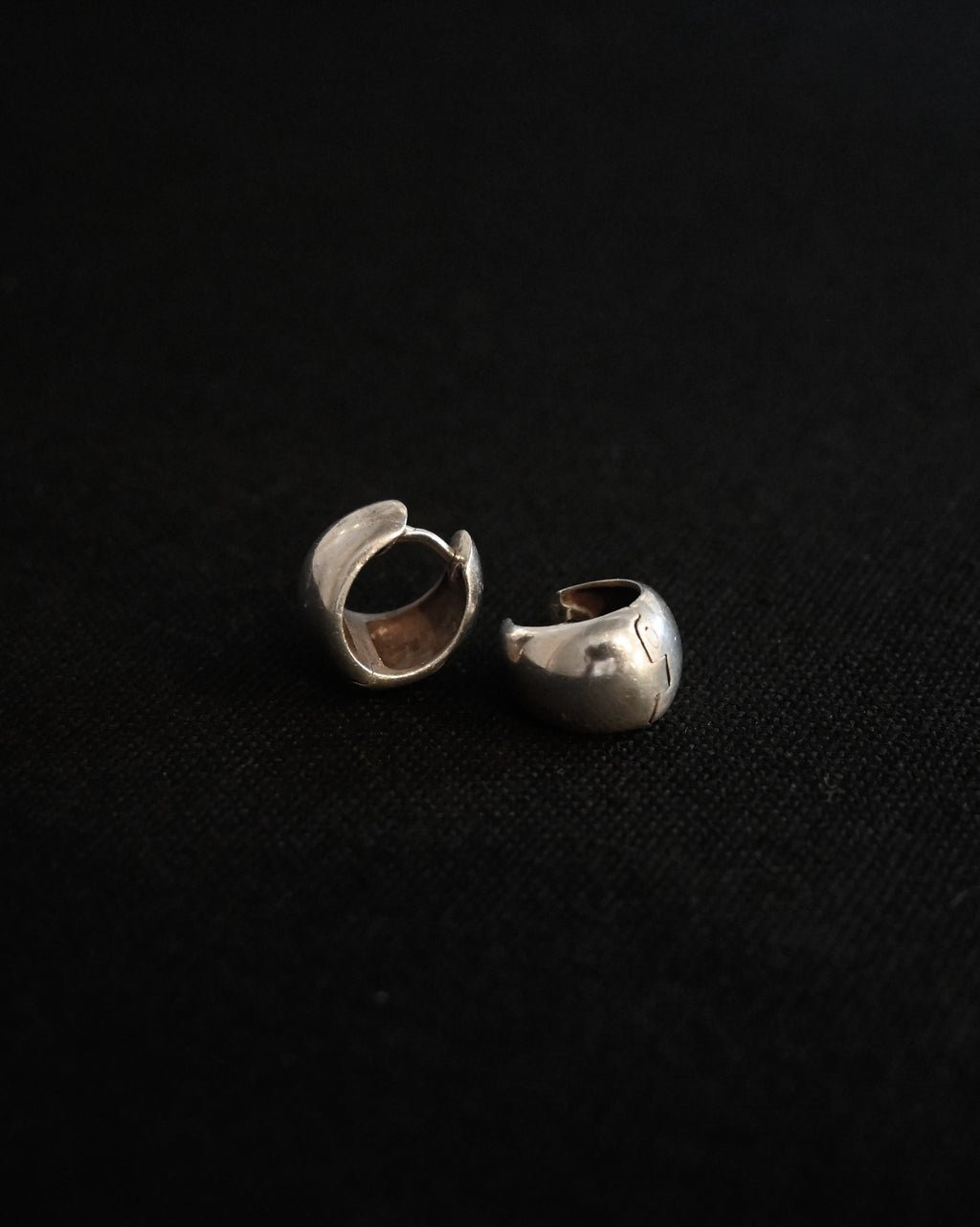 Chunky Drop Silver Hoops