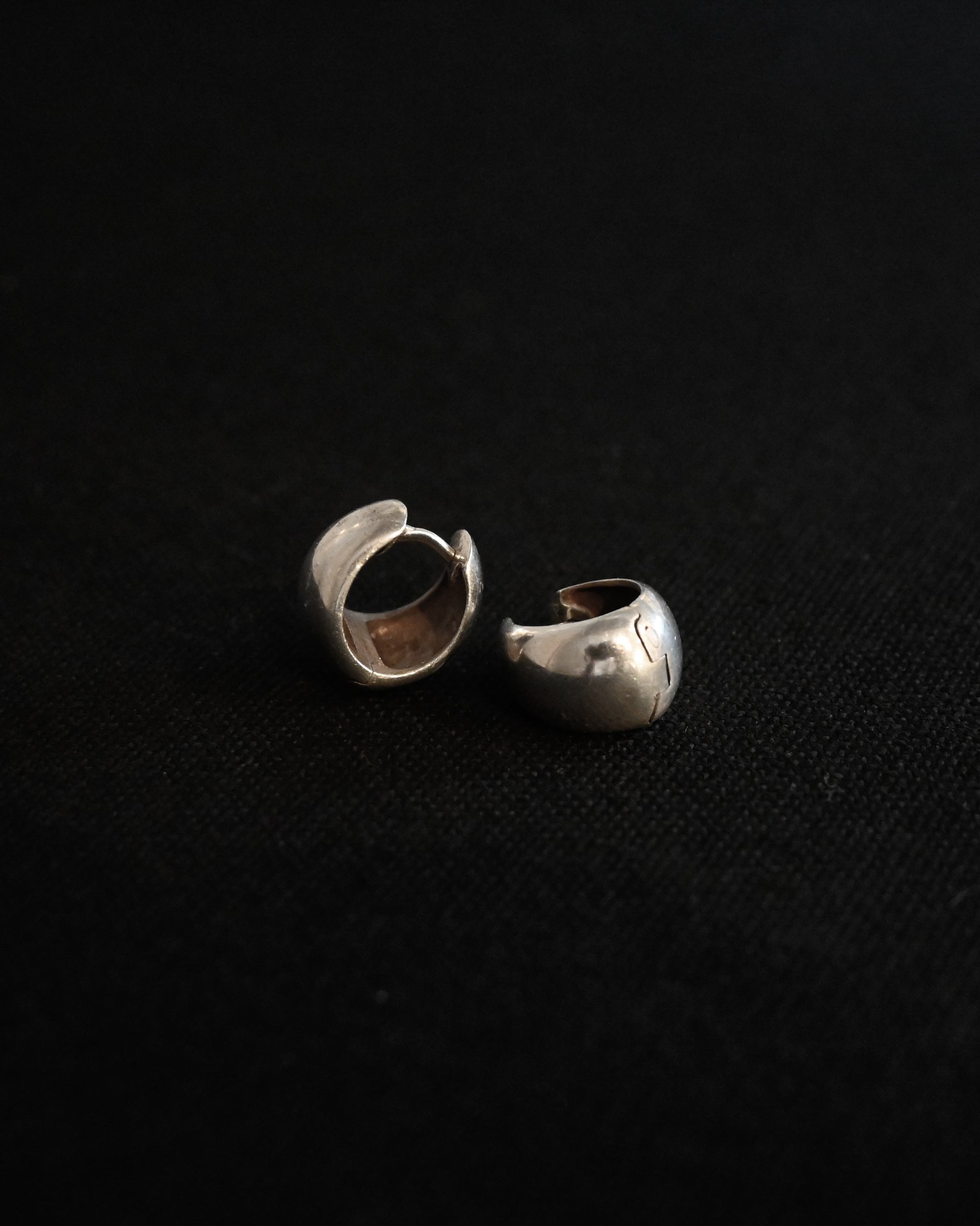 Chunky Drop Silver Hoops