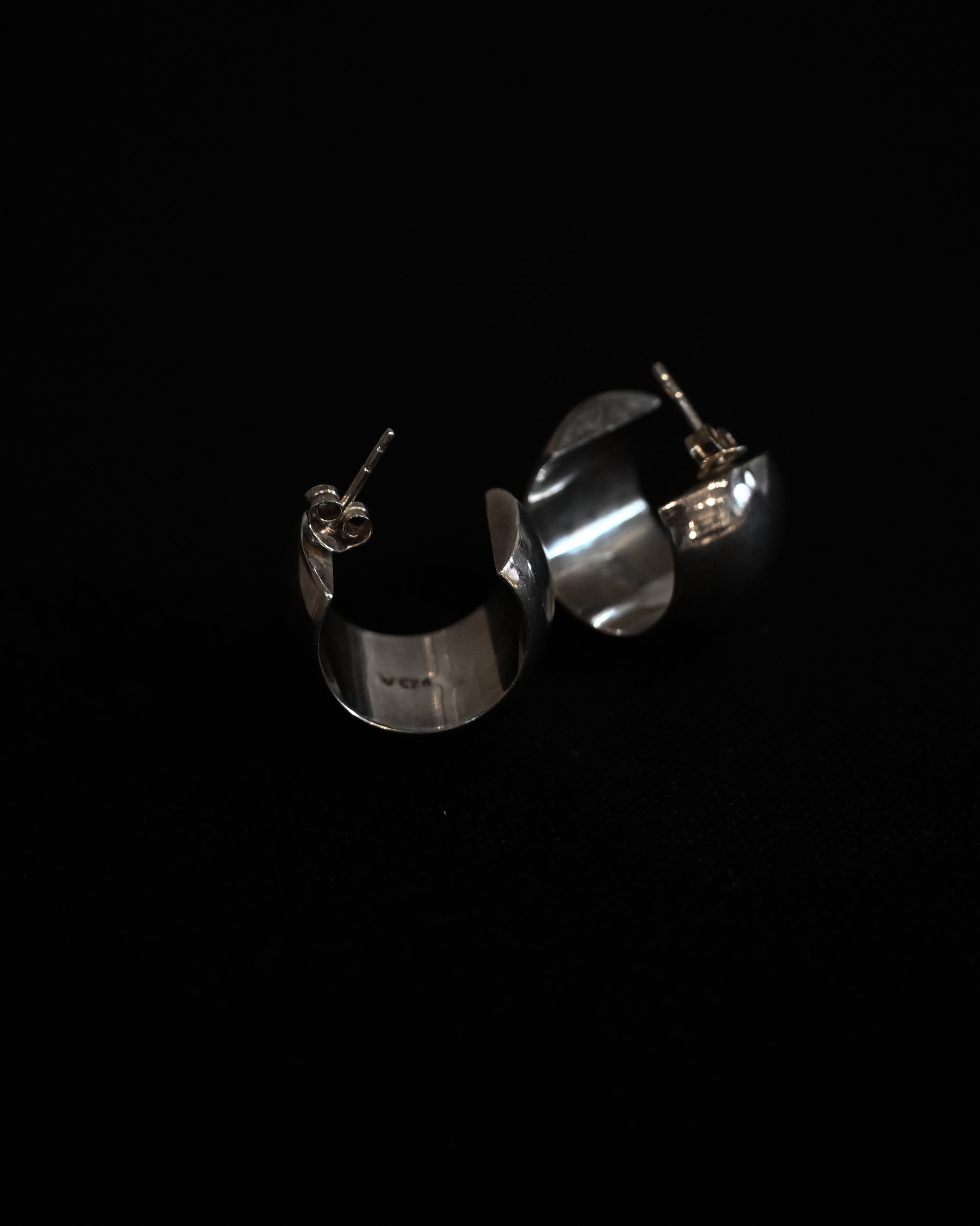 Wide Silver Hoops