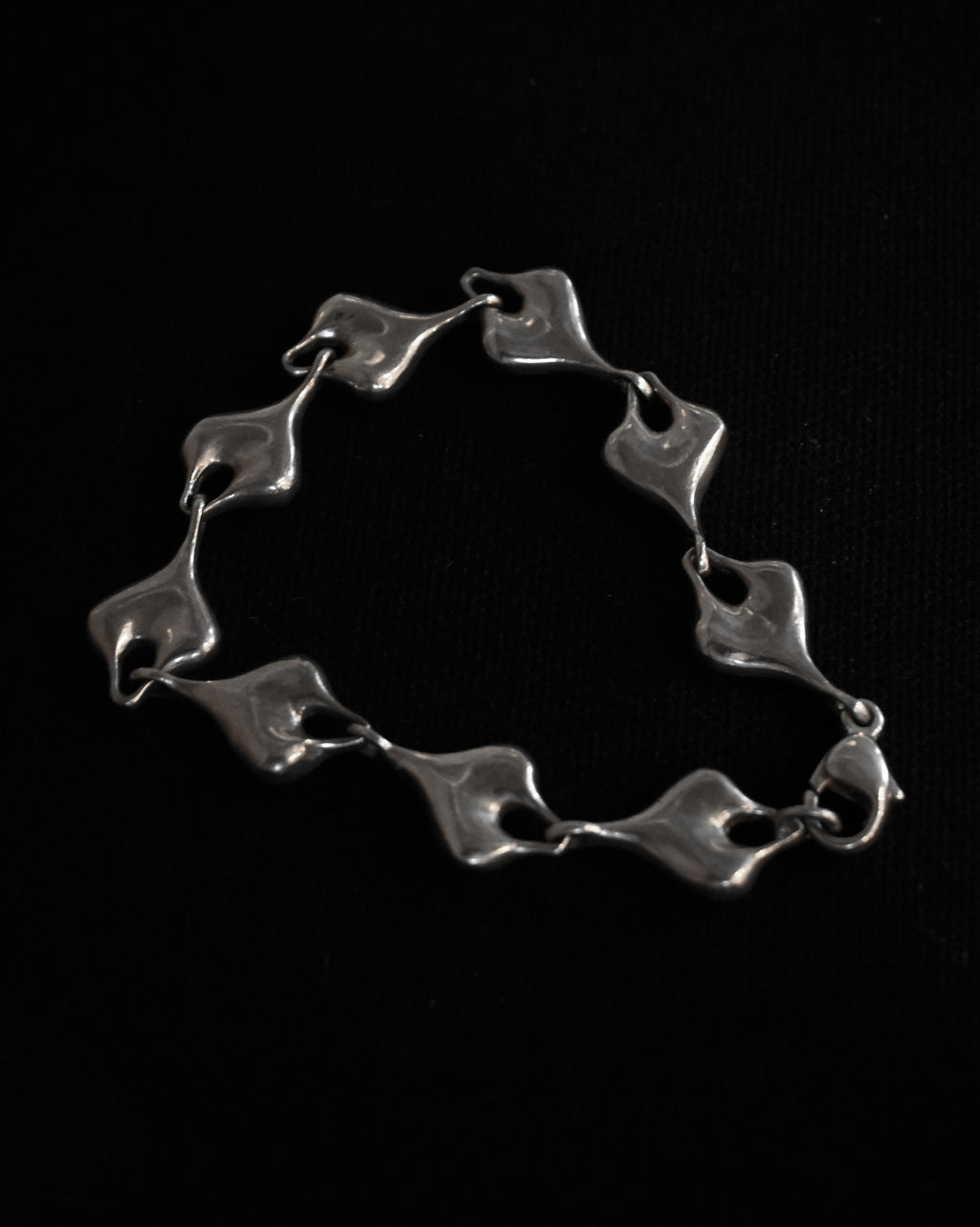 Puffy Heart Silver Bracelet