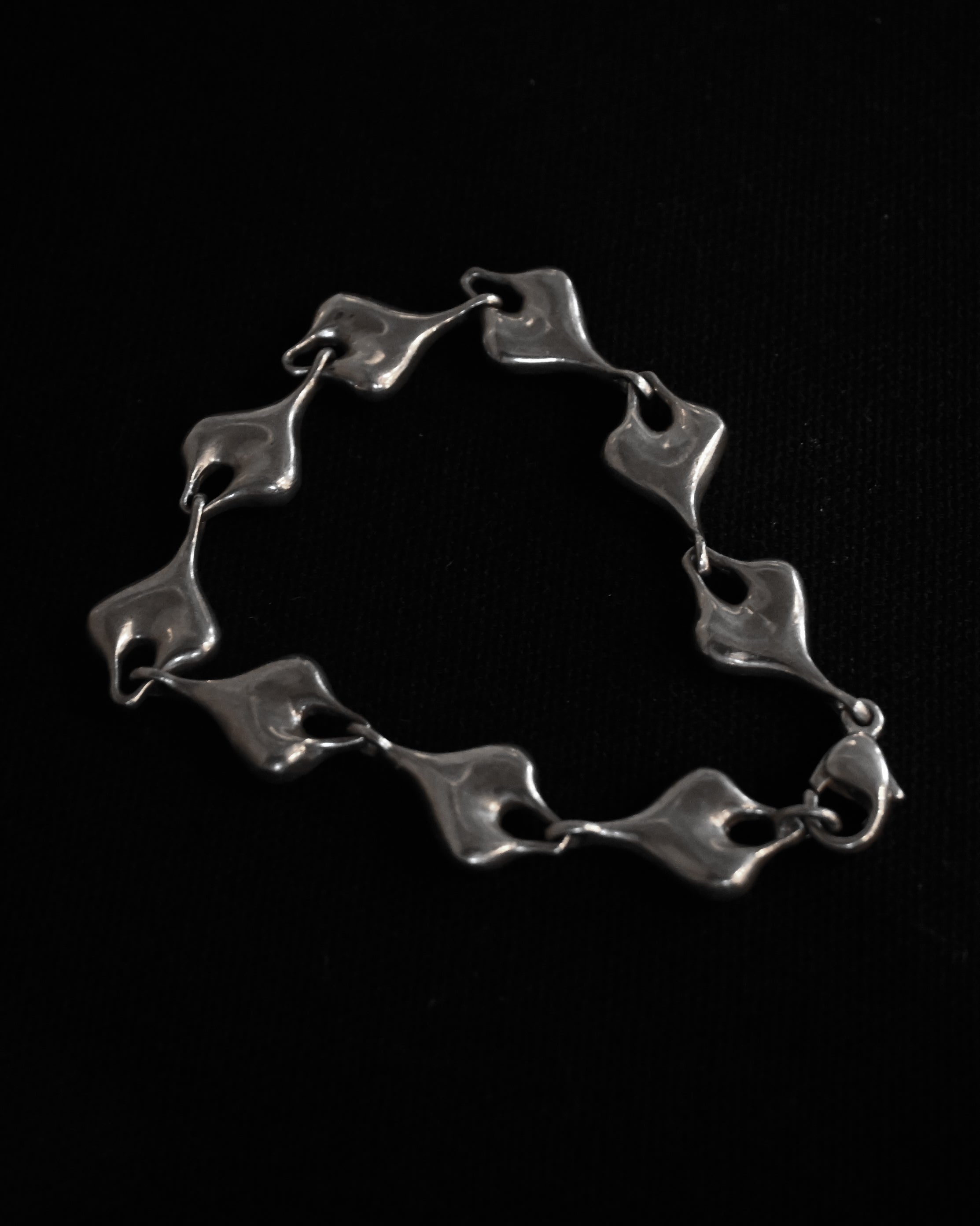Puffy Heart Silver Bracelet