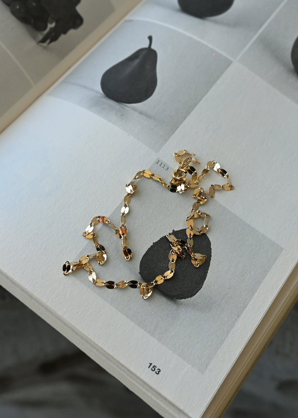 14K Mirror Chain Choker Necklace