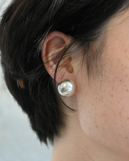 Silver Ball Earring