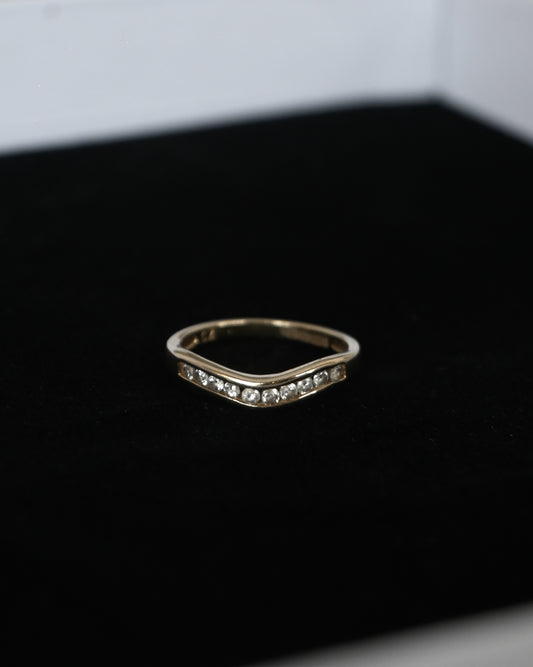 9K Gold Diamond Ring - 11.5号