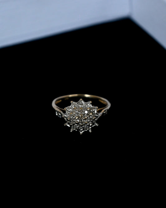 9K Gold Diamond Ring - 13号