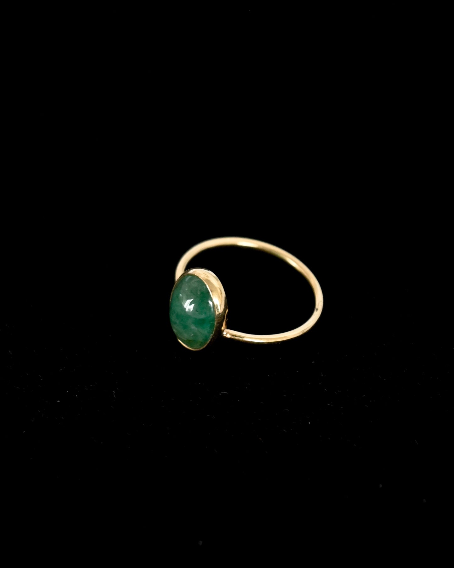 18K Gold Emerald Ring - 12号