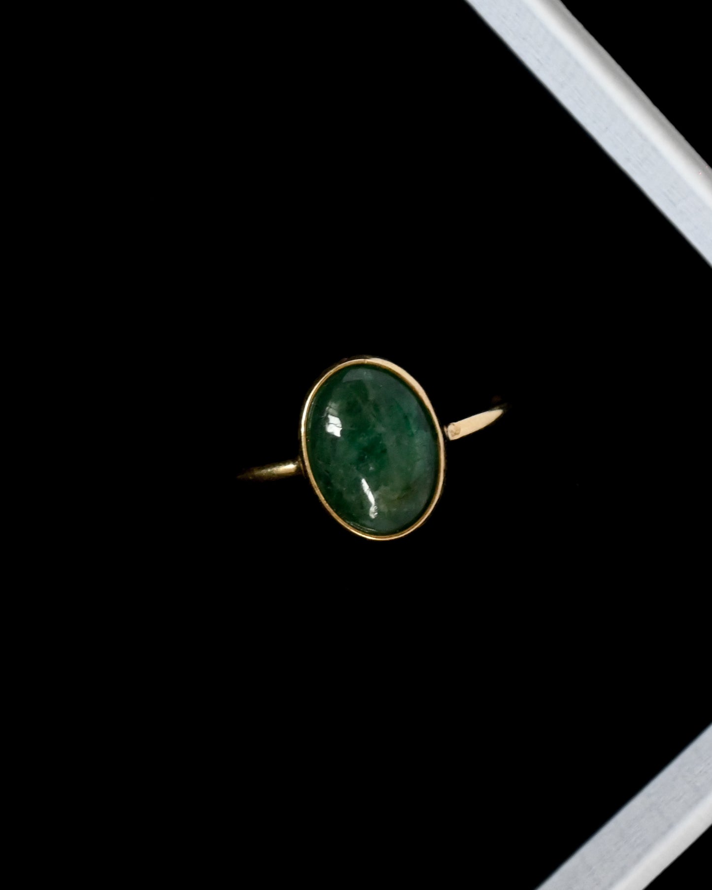 18K Gold Emerald Ring - 12号