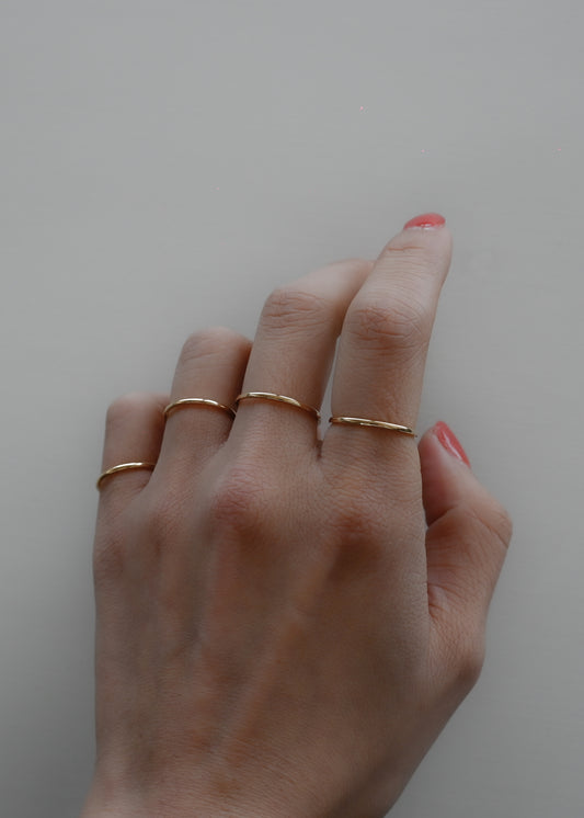 14k Gold Skinny Ring - 1mm