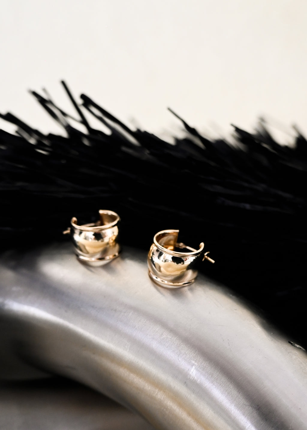 14k Solid Gold Wide Hoops