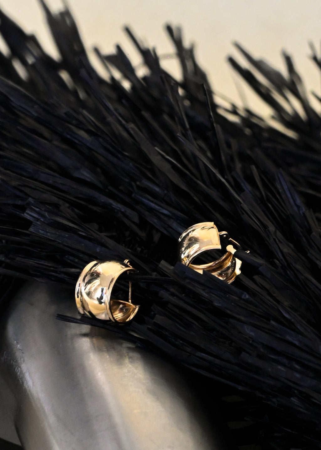 14k Solid Gold Wide Hoops