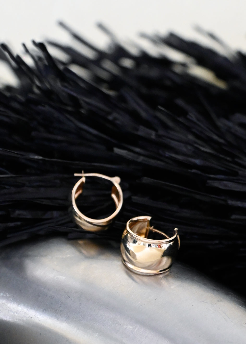 14k Solid Gold Wide Hoops