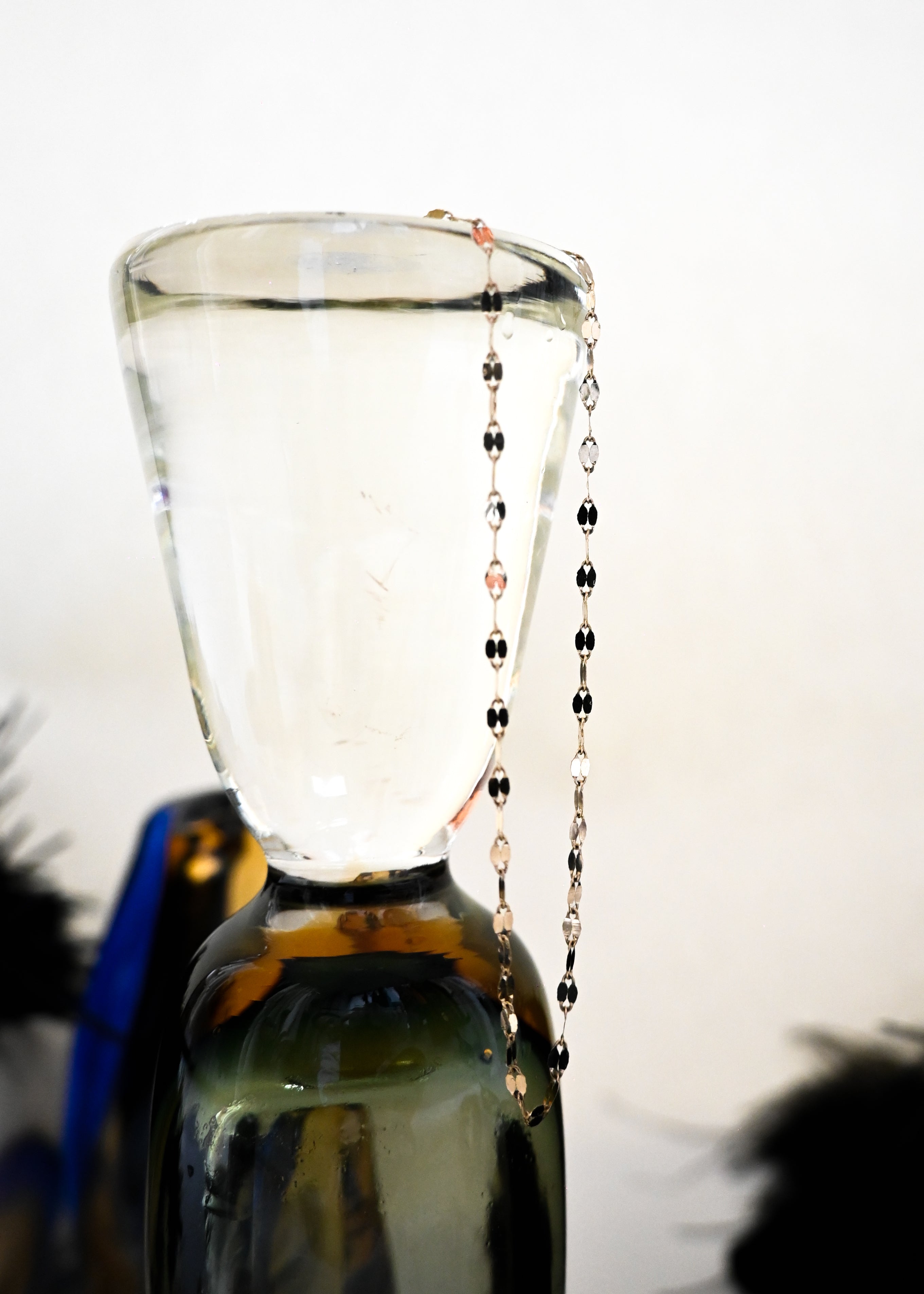 14K Mirror Chain Choker Necklace