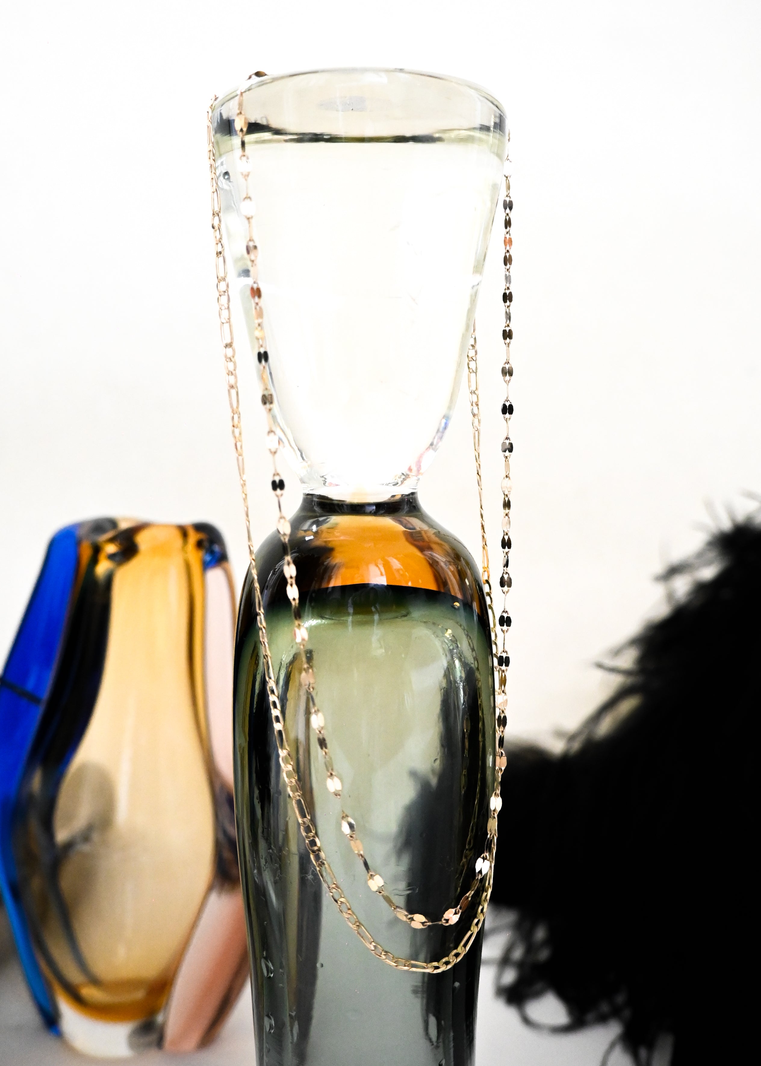 14K Mirror Chain Choker Necklace