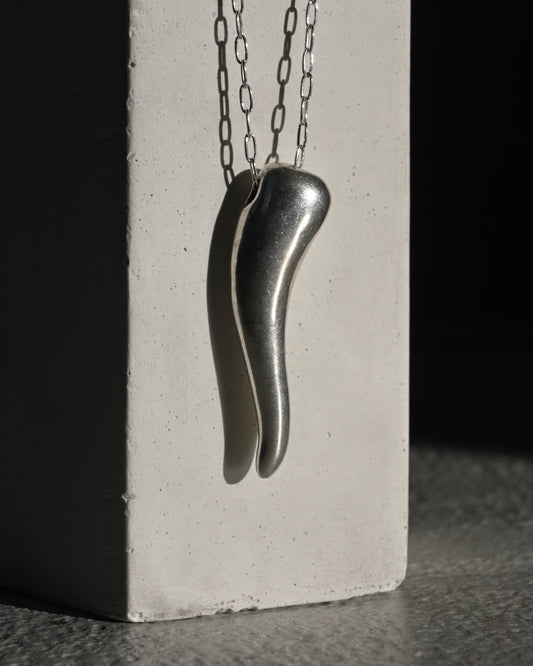 Silver Italian Horn Pendant