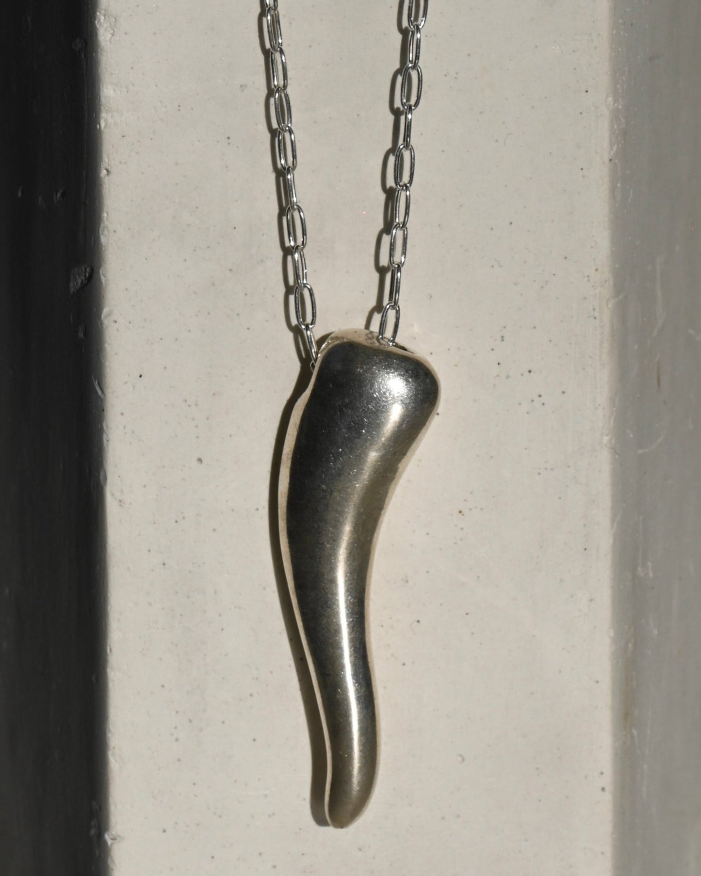 Silver Italian Horn Pendant