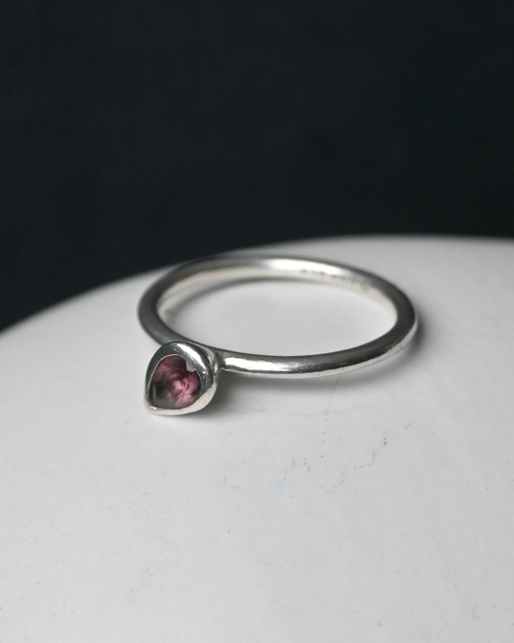 Danish Silver x Amethyst Gem Stone Ring - 12号